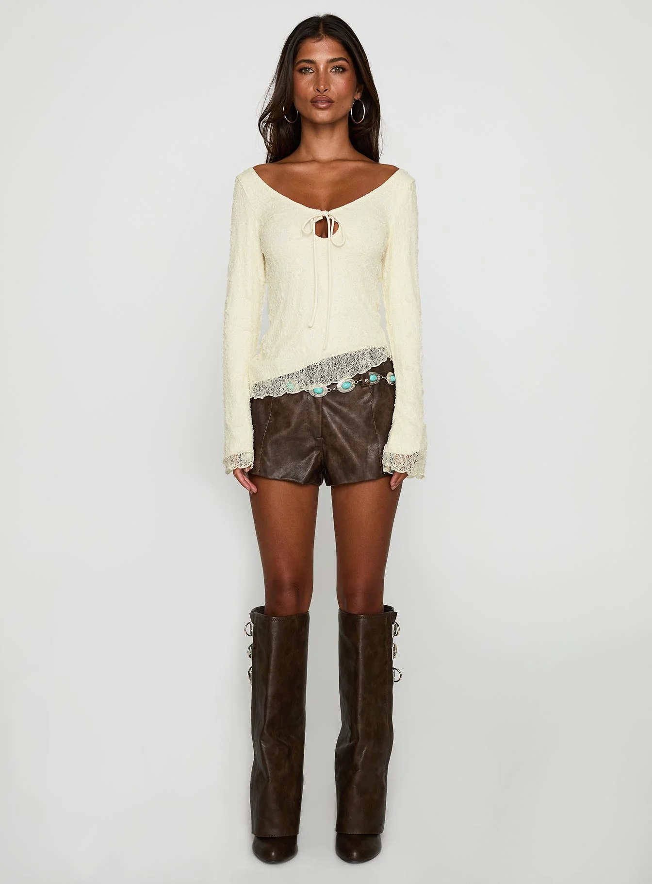 Hyacinthe Long Sleeve Top Cream - Image 7