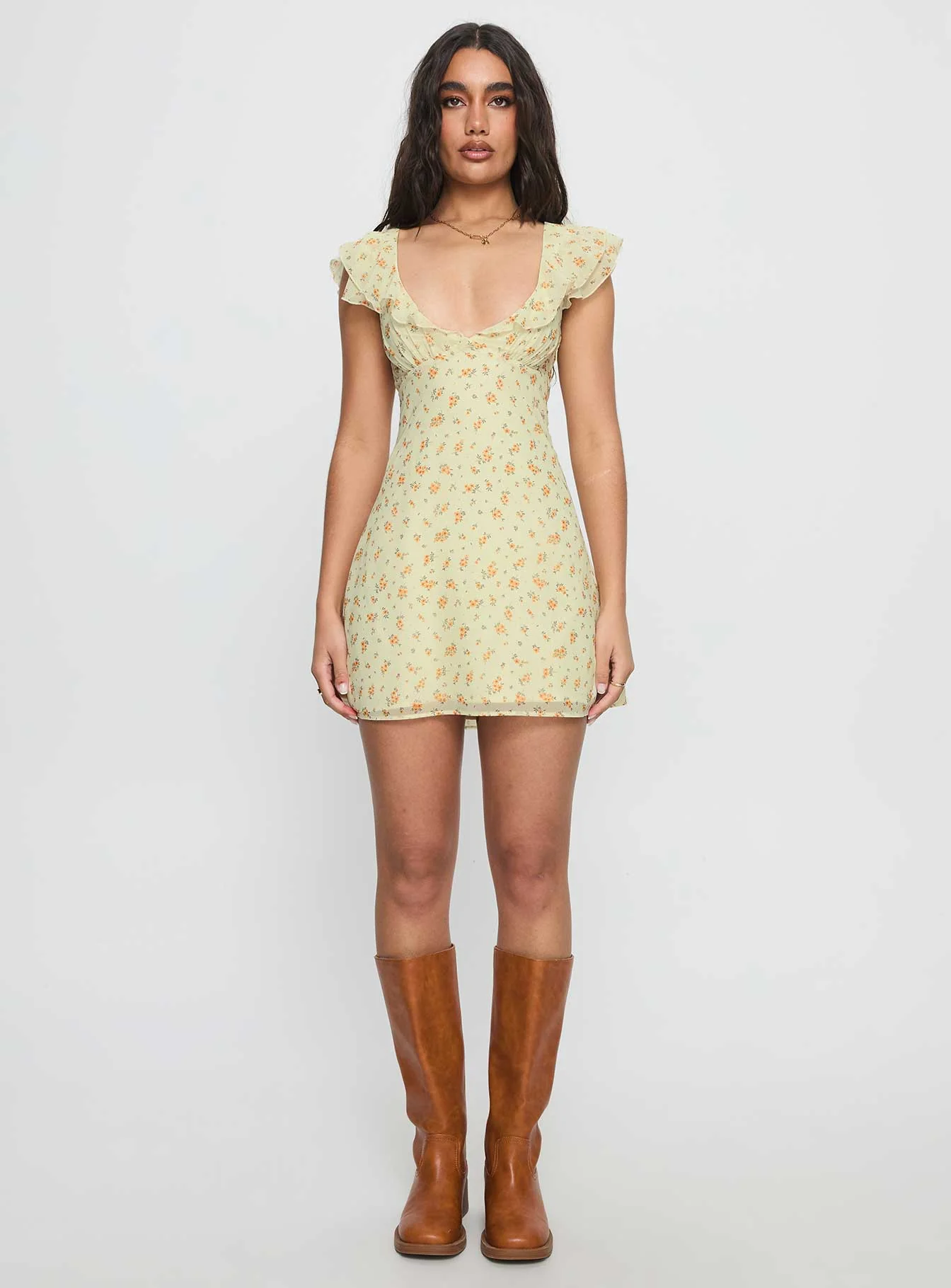 I Guess So Mini Dress Yellow Multi - Image 7