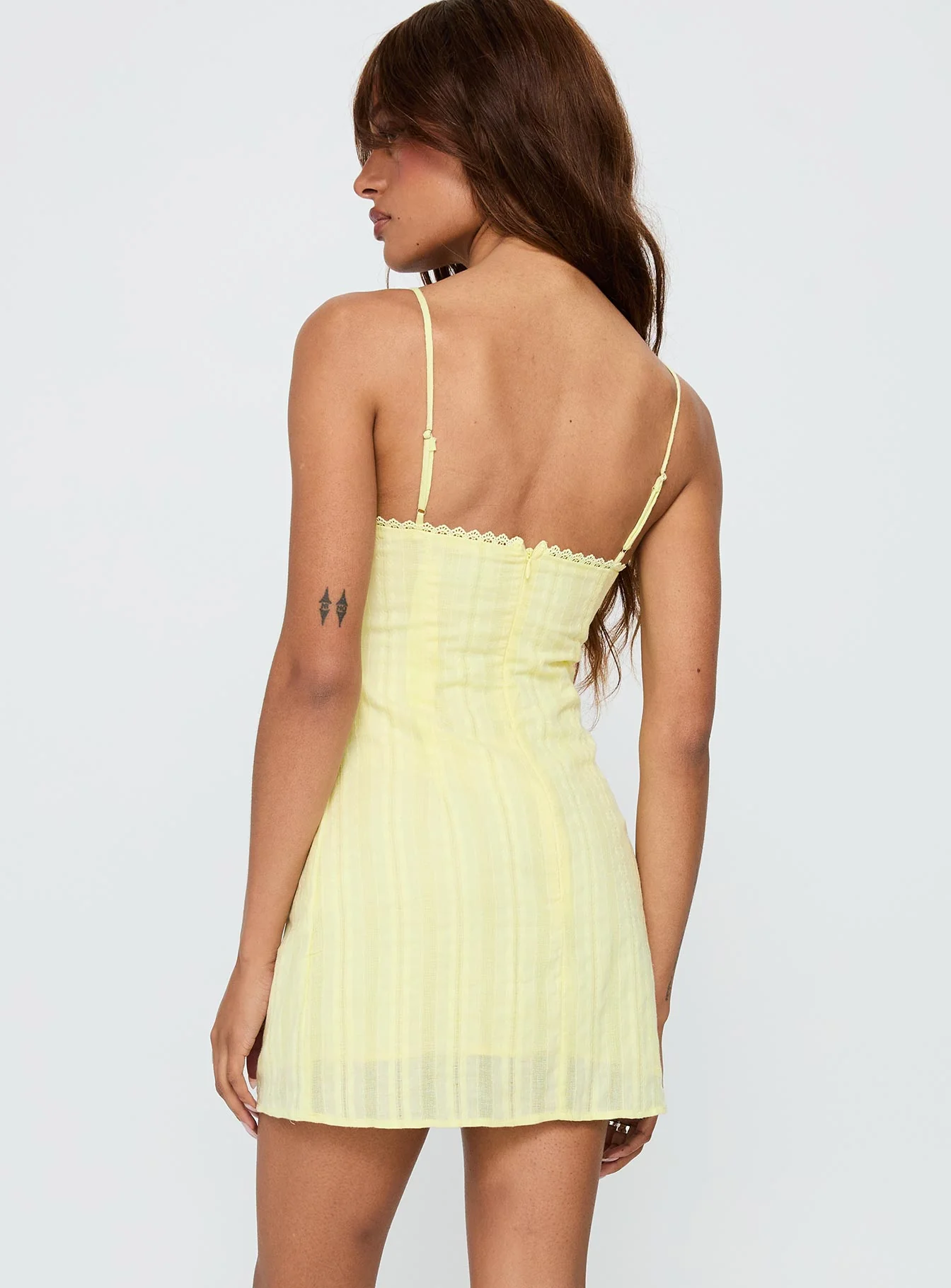 I Know Places Mini Dress Lemon - Image 4