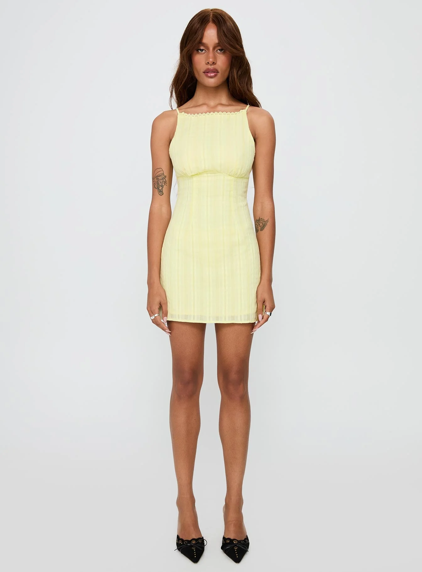 I Know Places Mini Dress Lemon - Image 6