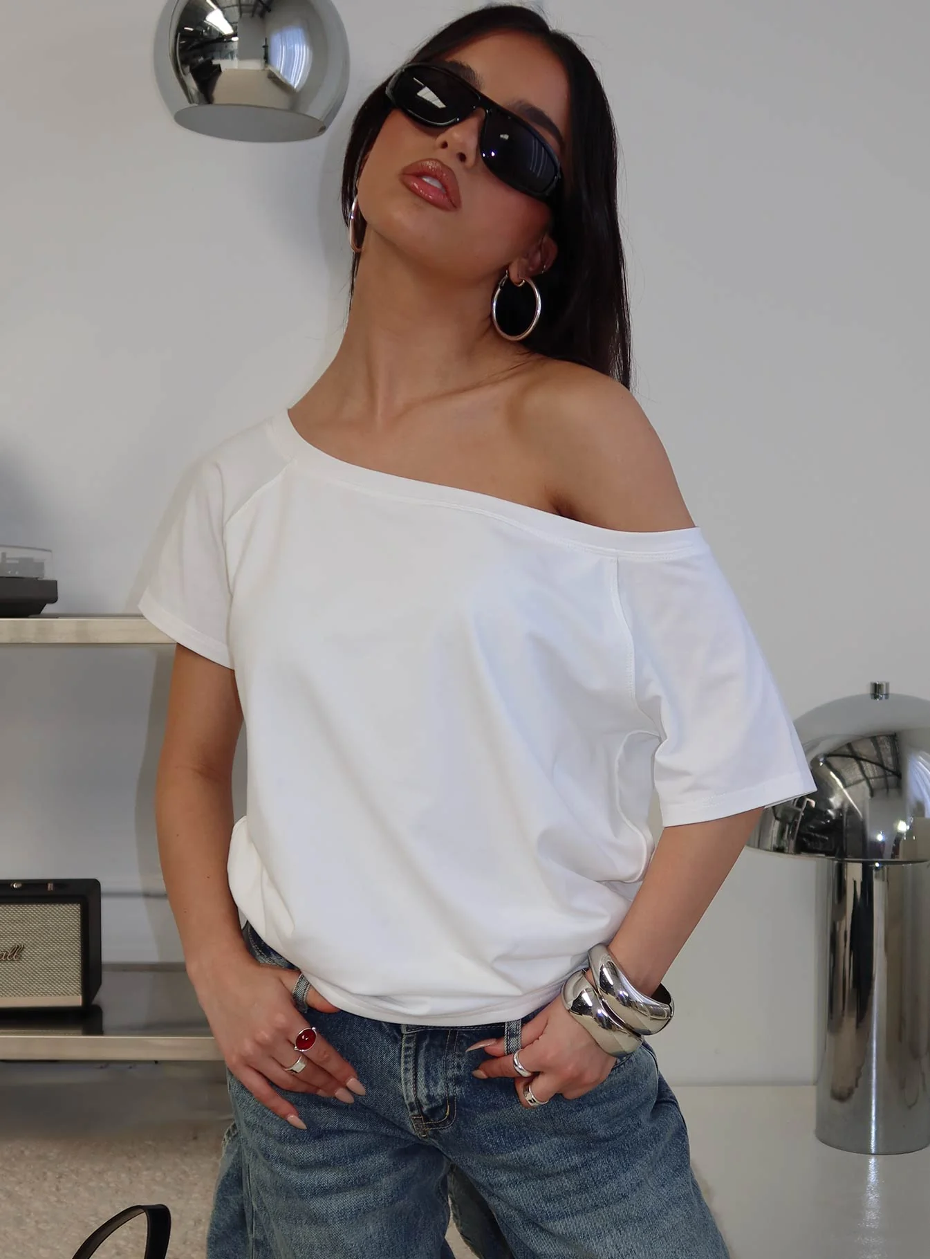 Icon Baby Off Shoulder Top White - Image 8
