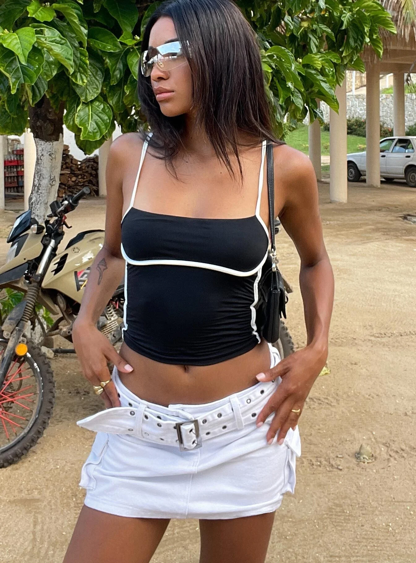 Iconic Cargo Mini Skirt White - Image 8