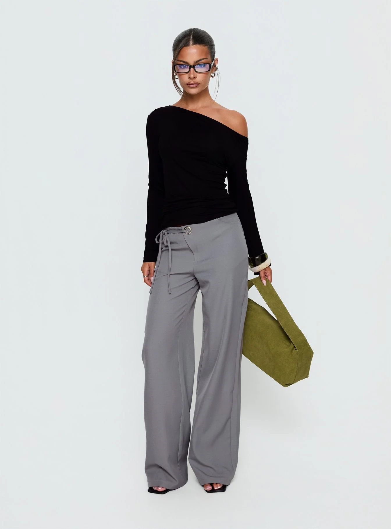 Ikana Tie Side Pants Grey - Image 3