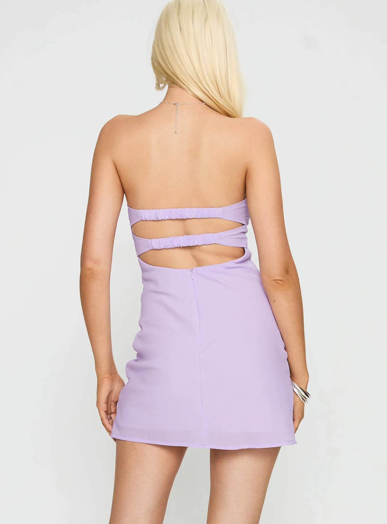 Ilana Strapless Mini Dress Lilac - Image 5