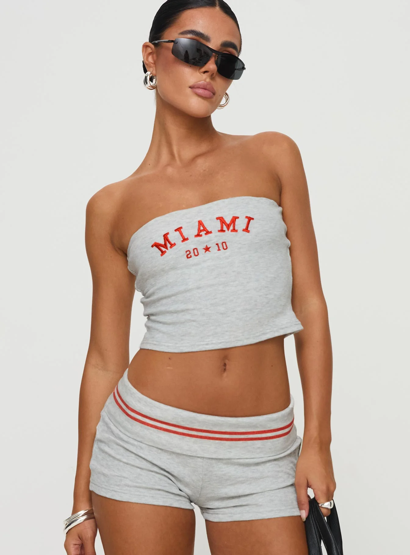 In Miami Strapless Top Grey - Image 2