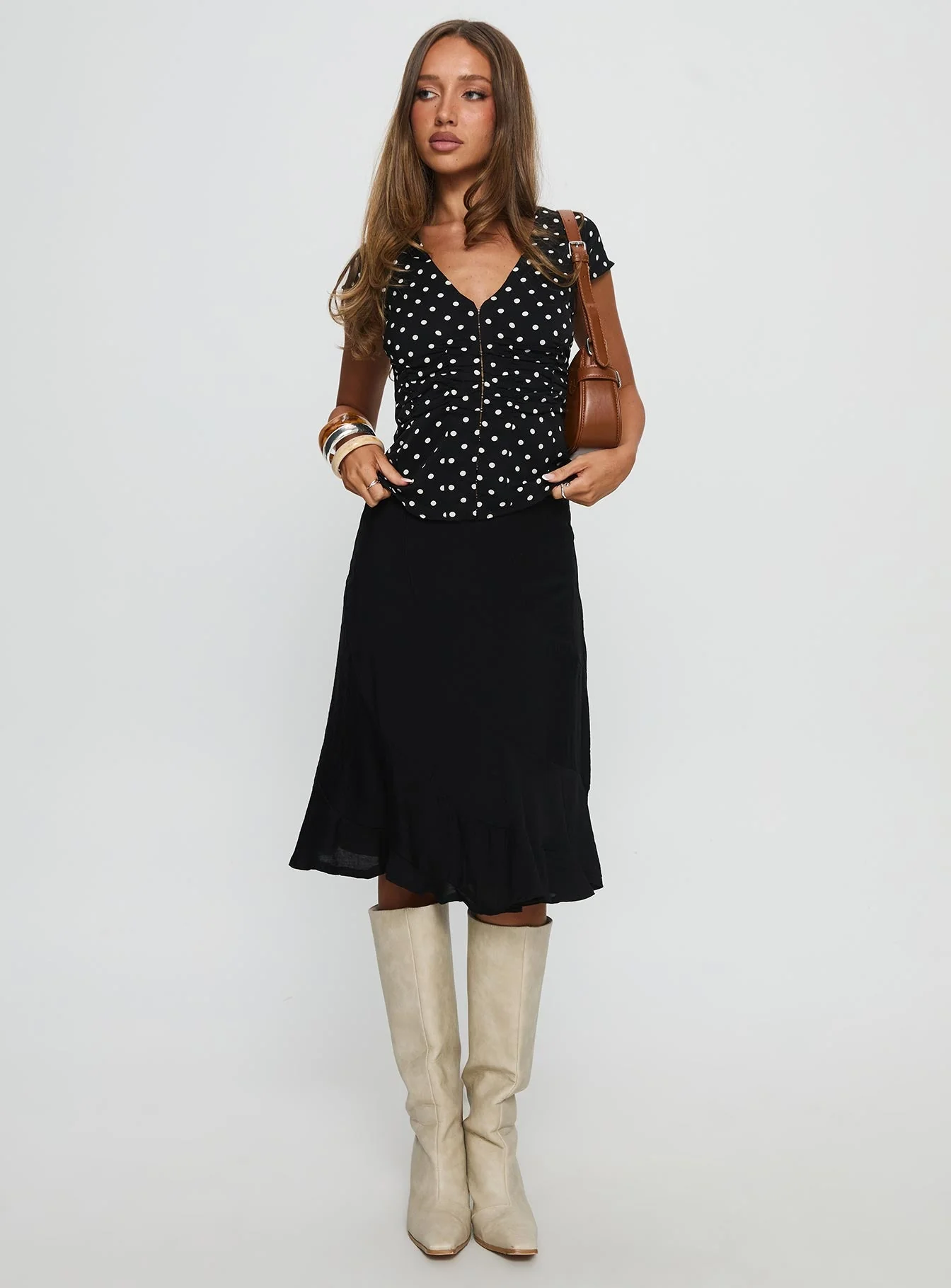 Indulgence Corset Top Black Polka Dot - Image 3