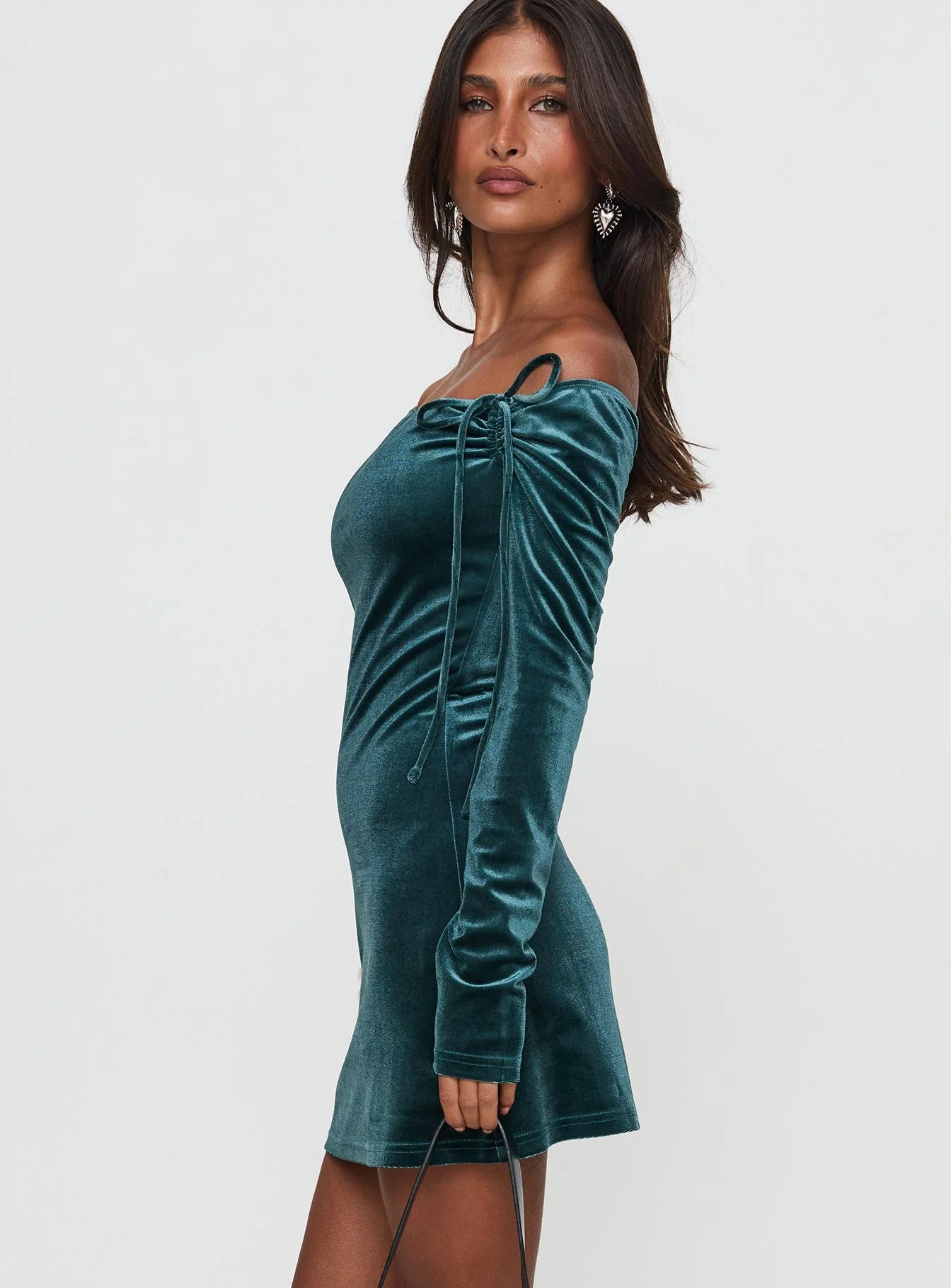 Intertwine Long Sleeve Mini Dress Forest Green - Image 3