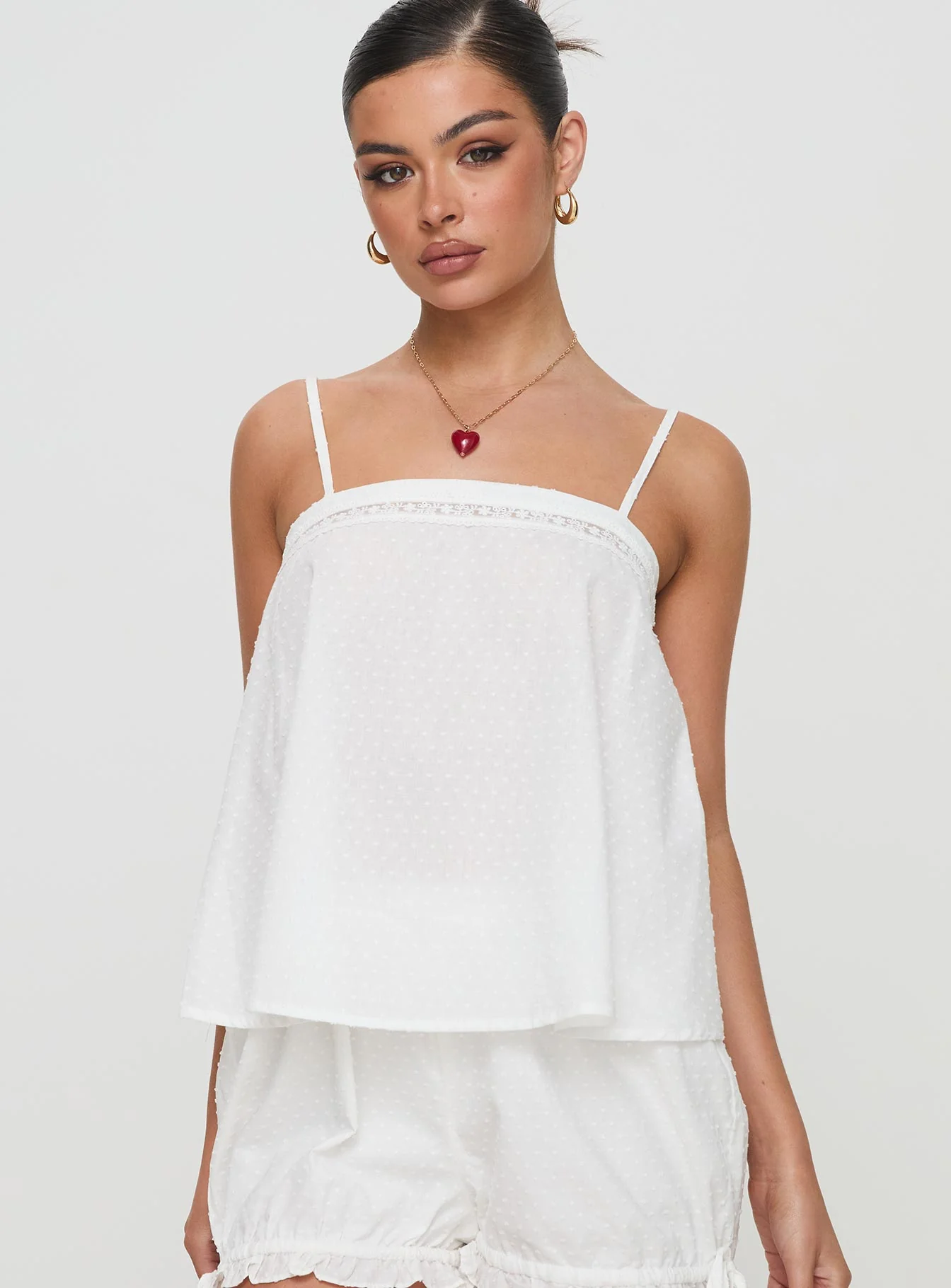 Invisible String Lace Sleep Top White - Image 2