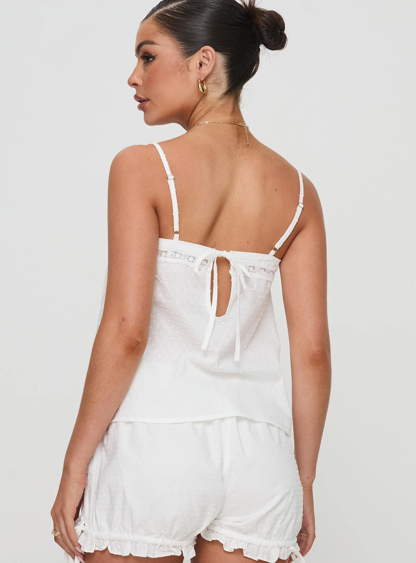 Invisible String Lace Sleep Top White - Image 5