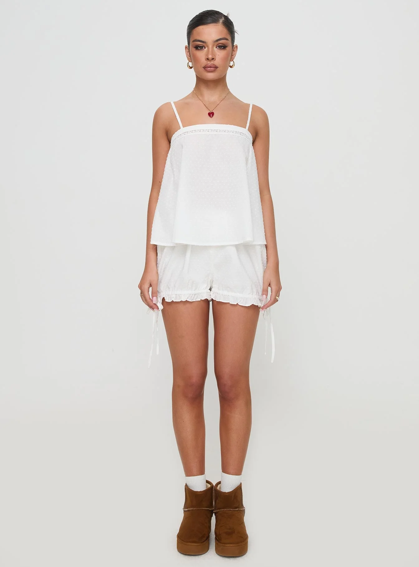 Invisible String Lace Sleep Top White - Image 7