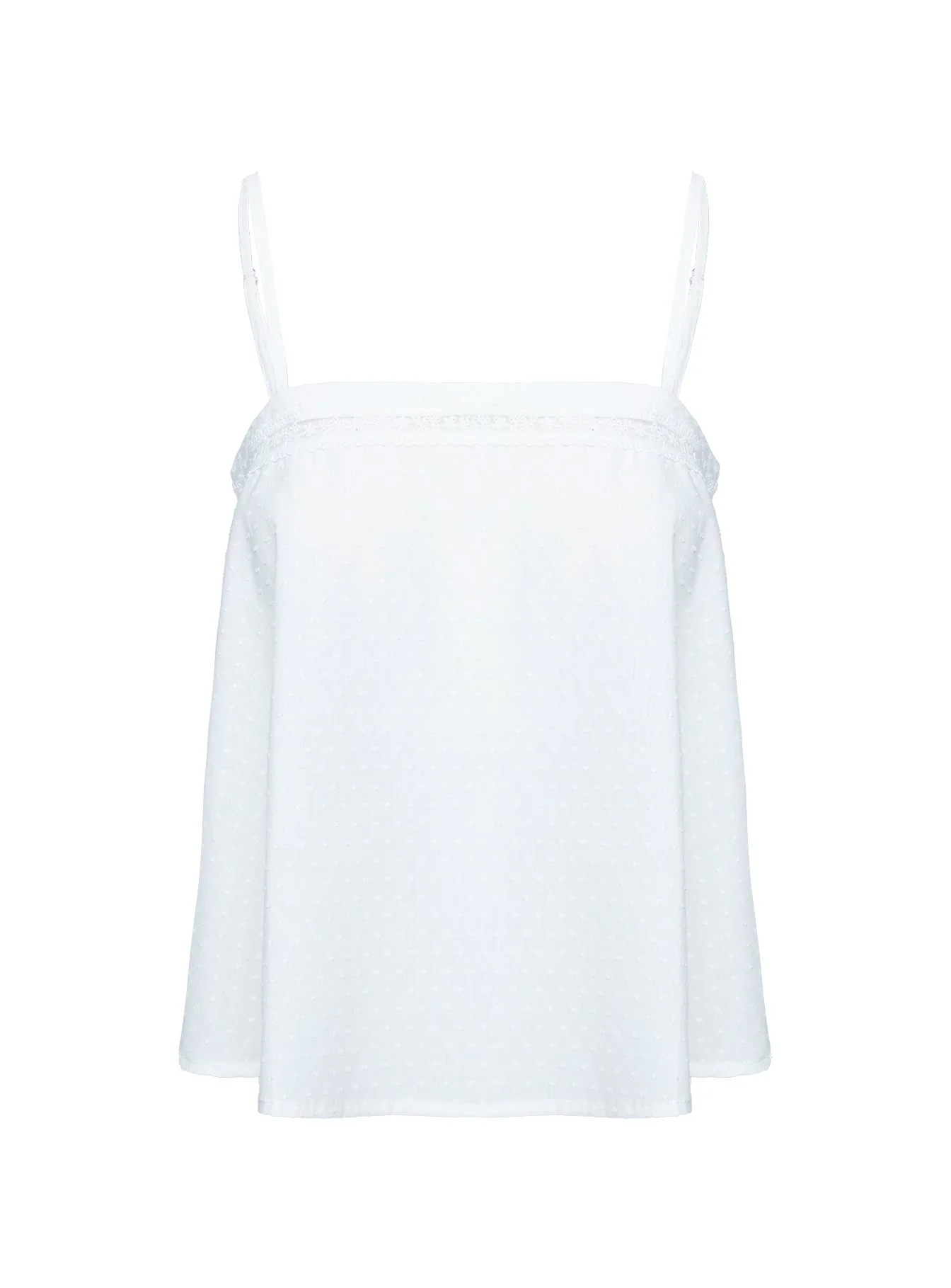 Invisible String Lace Sleep Top White - Image 9