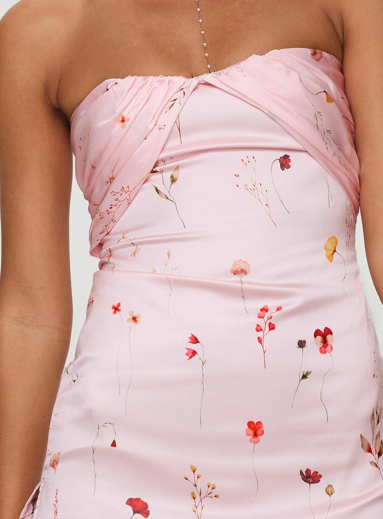 Irena Strapless Mini Dress Pink Floral - Image 6