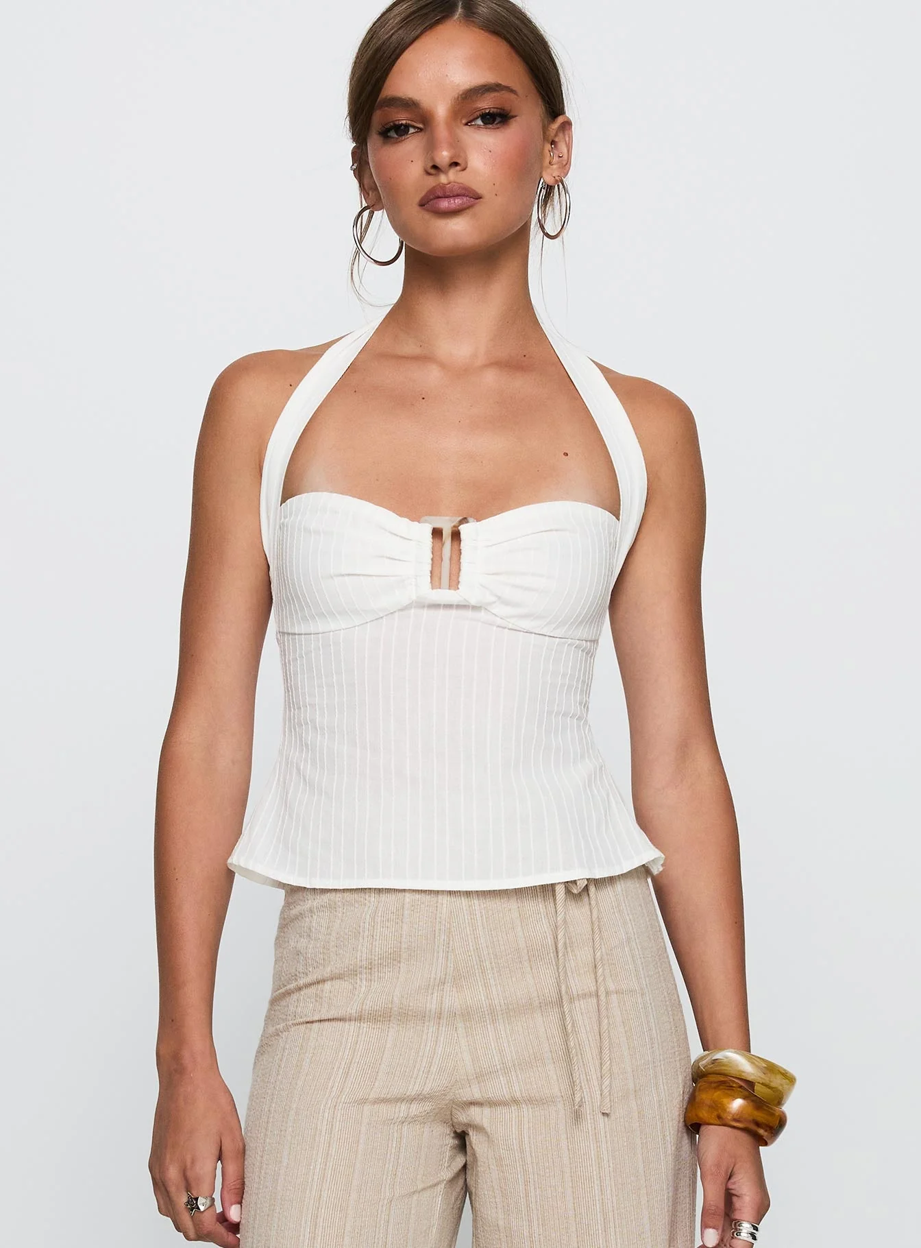Isabetta Halter Top White Petite - Image 2