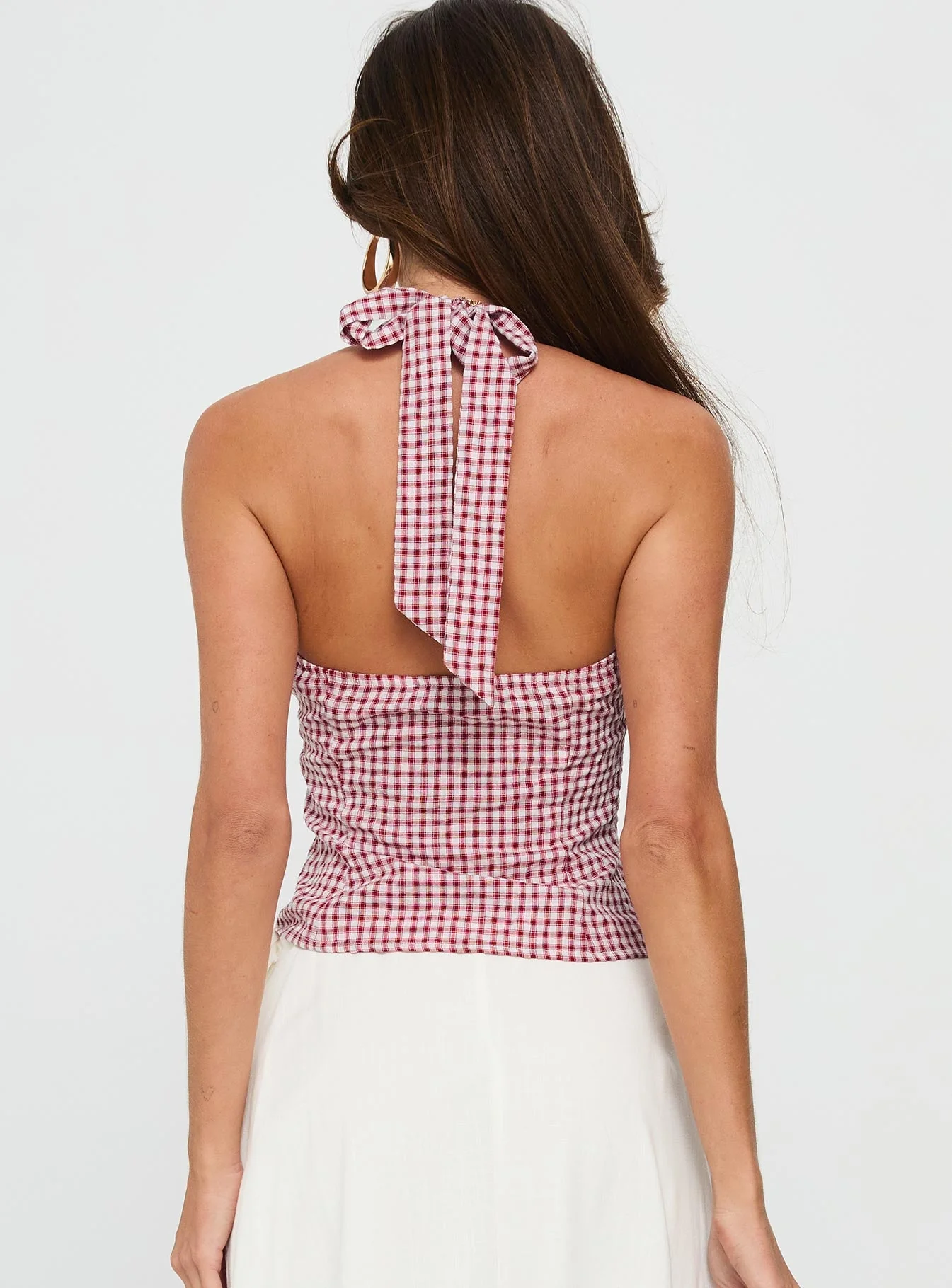 Isolda Halter Top Red Check - Image 4