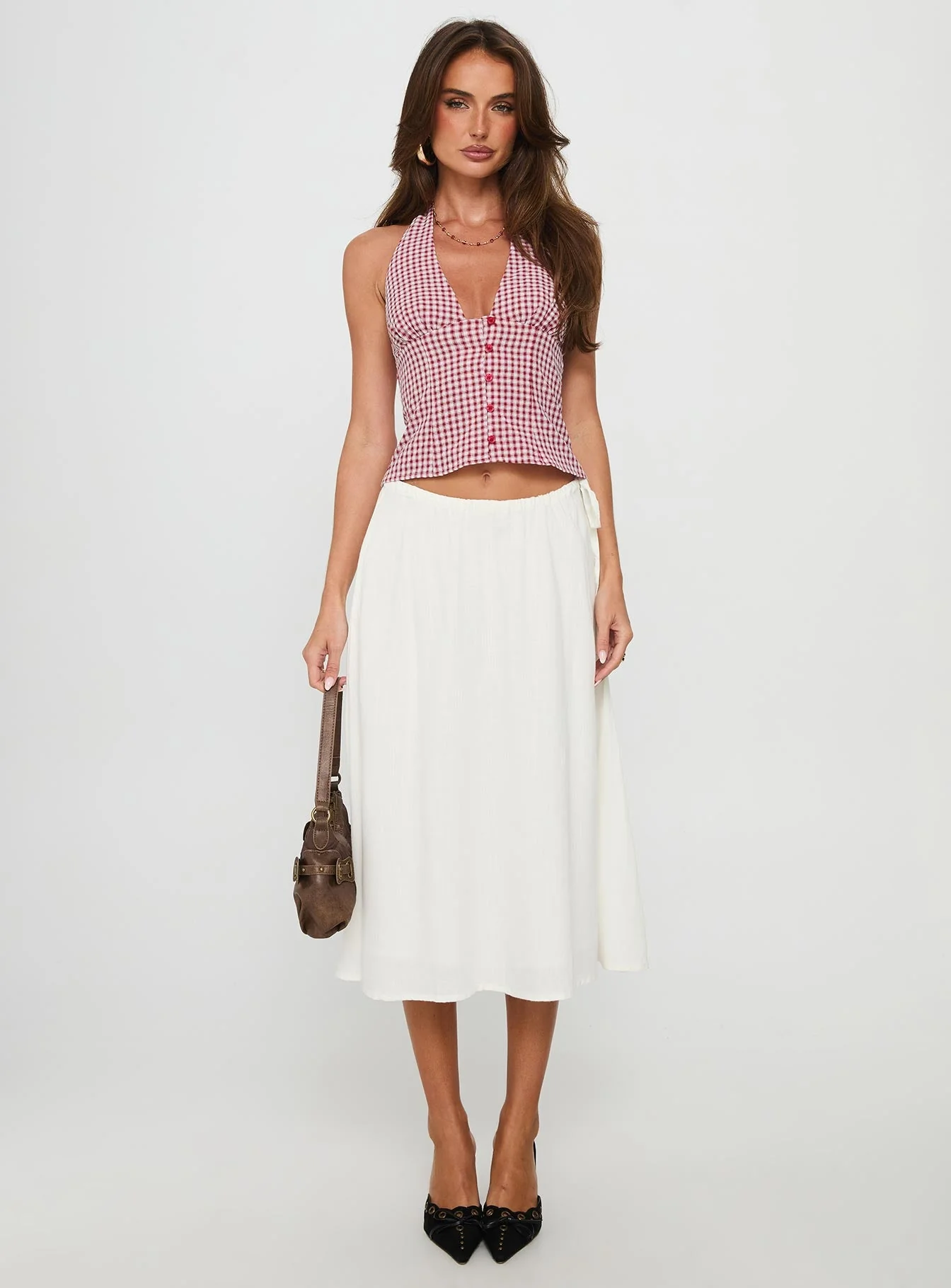 Isolda Halter Top Red Check - Image 6