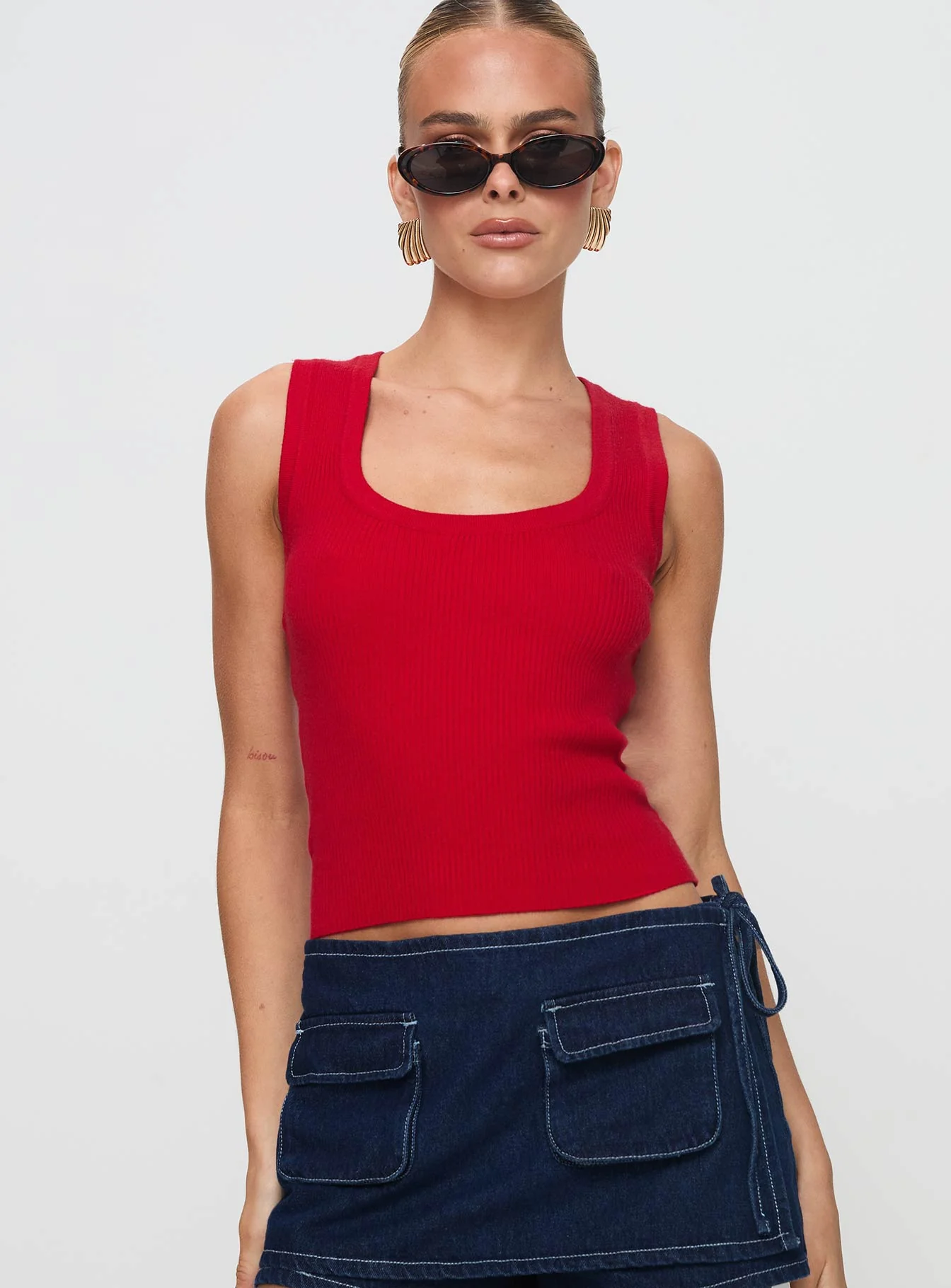 Issues Knit Top Red - Image 2