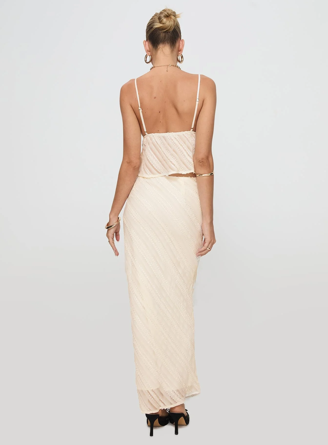 Jacintha Maxi Skirt Cream - Image 5