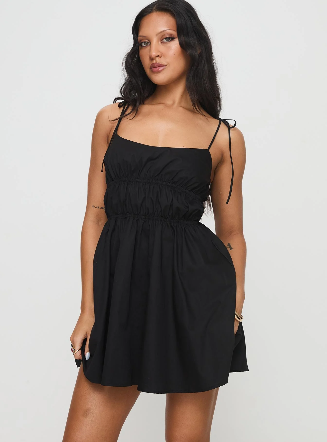 Jacksonne Mini Dress Black - Image 2