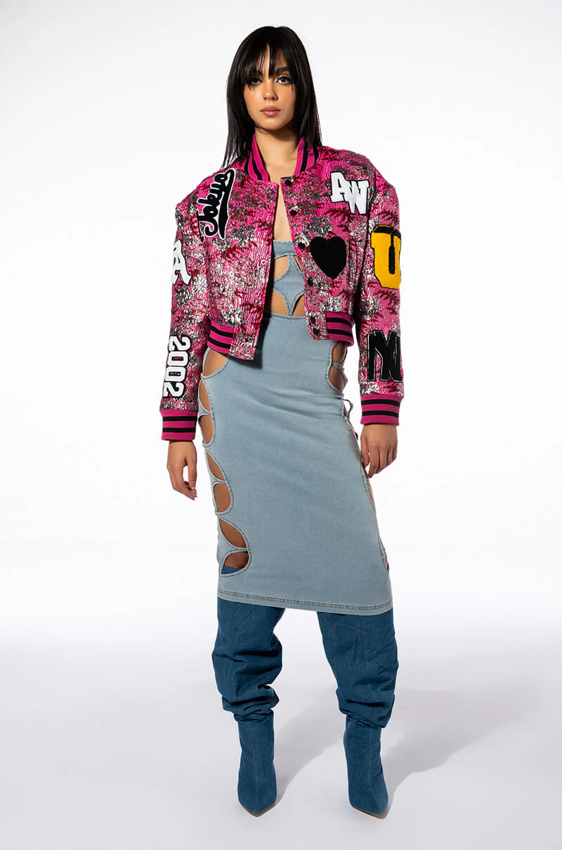 JACQUARD VARSITY BOMBER - Image 13