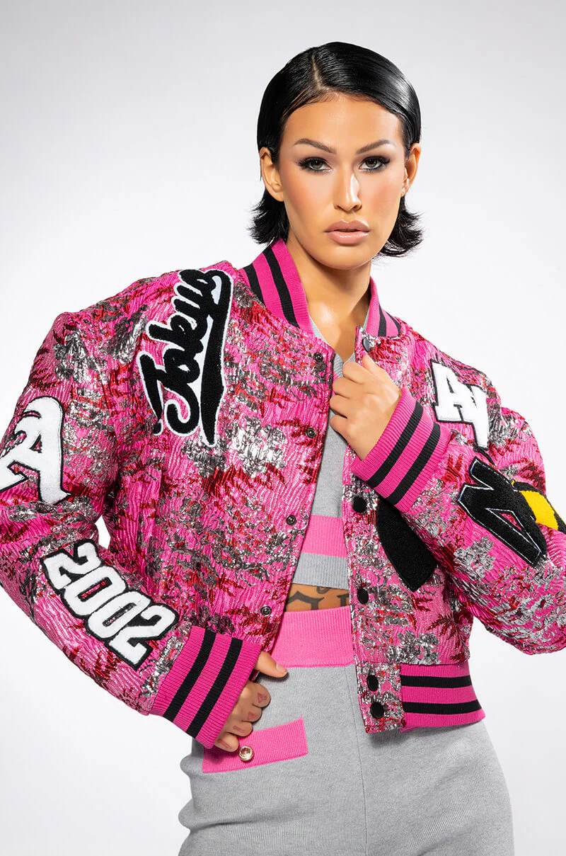 JACQUARD VARSITY BOMBER - Image 2