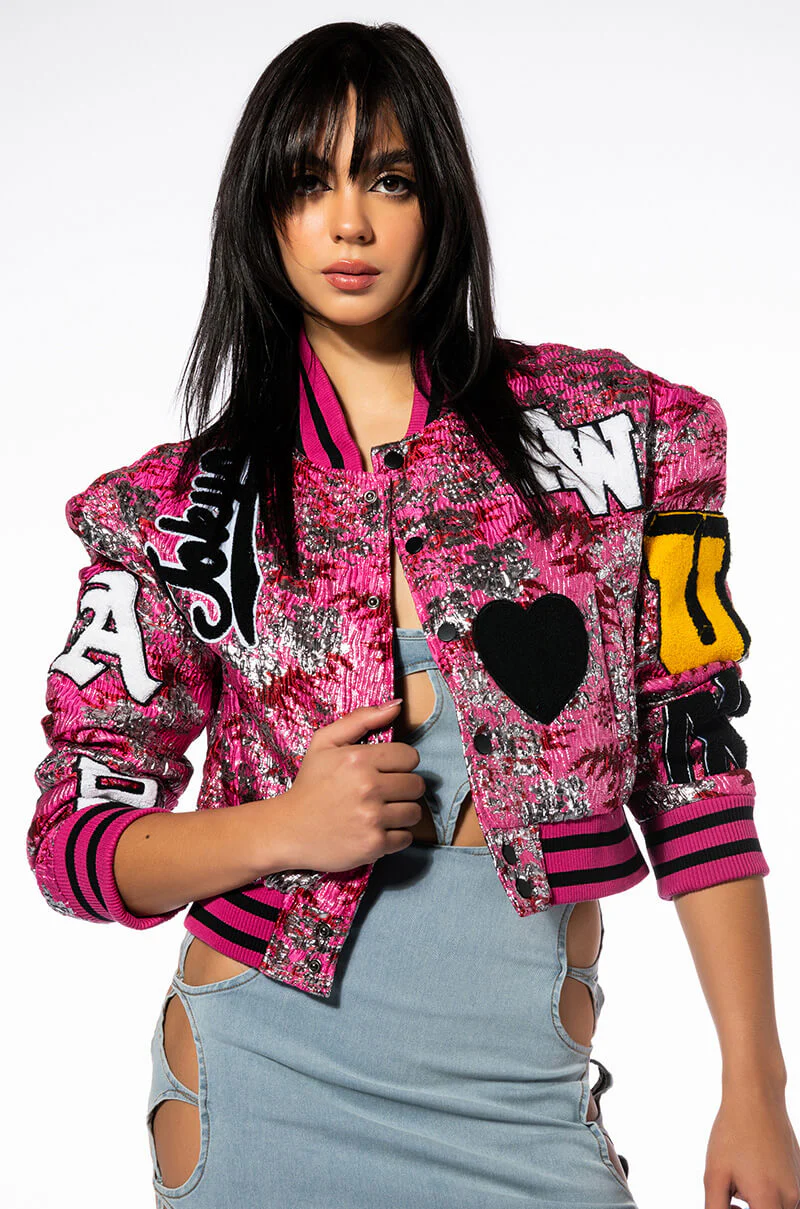 JACQUARD VARSITY BOMBER - Image 3