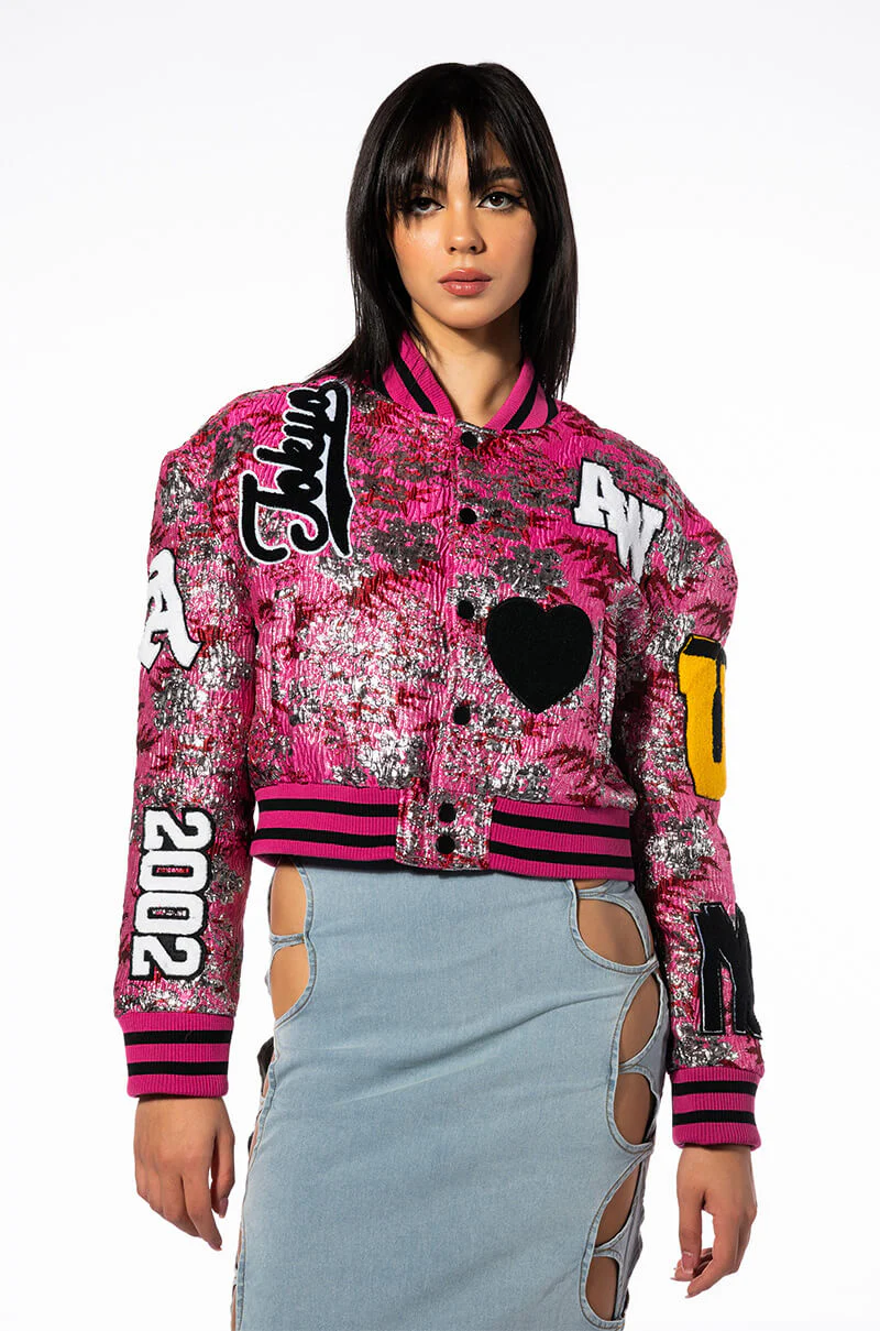 JACQUARD VARSITY BOMBER - Image 8