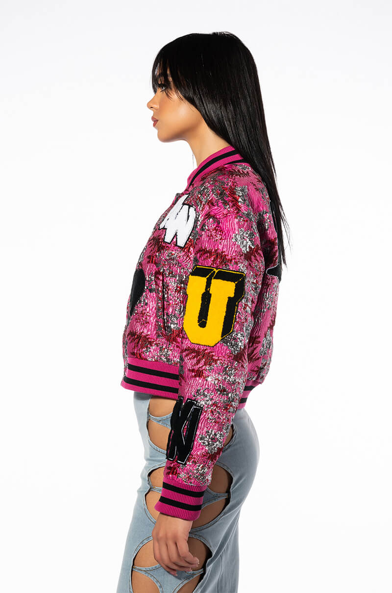 JACQUARD VARSITY BOMBER - Image 9