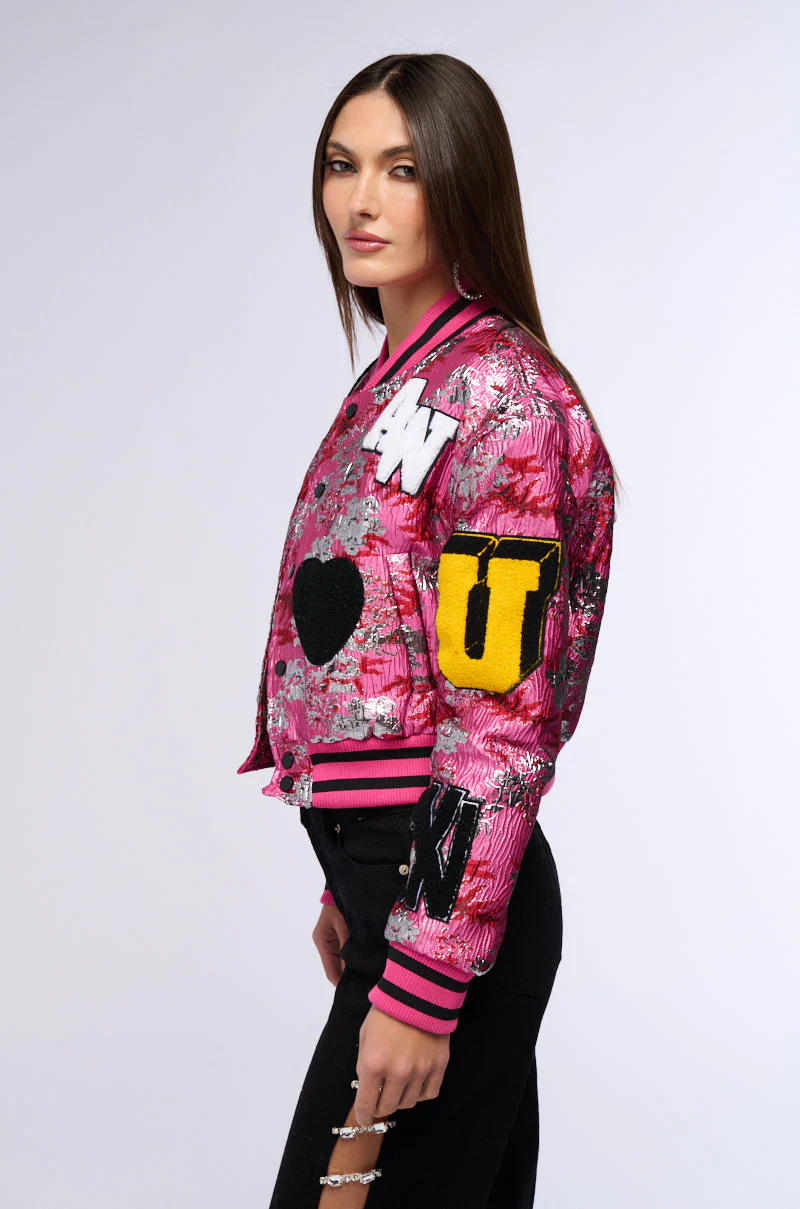 JACQUARD VARSITY BOMBER - Image 5