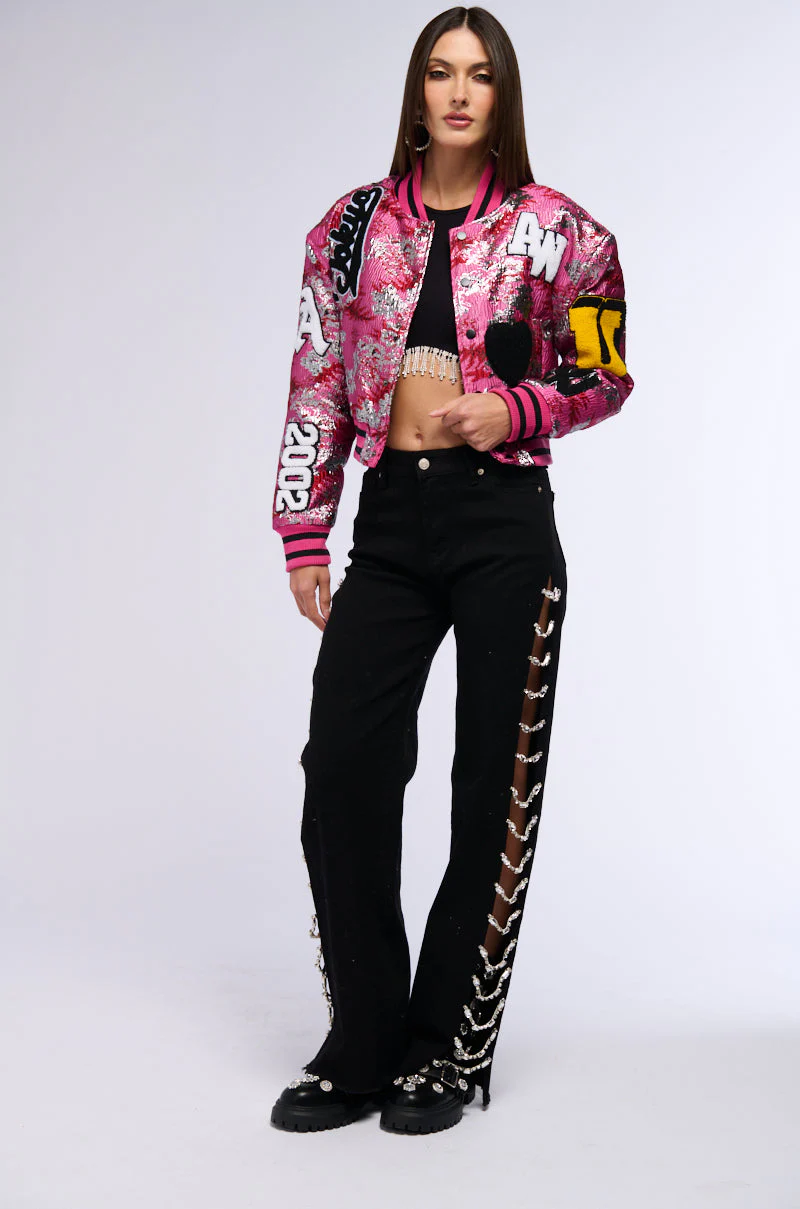 JACQUARD VARSITY BOMBER - Image 7