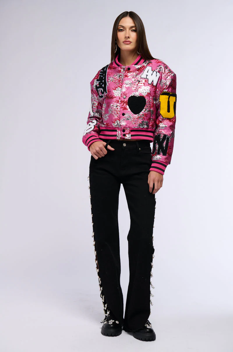 JACQUARD VARSITY BOMBER - Image 8