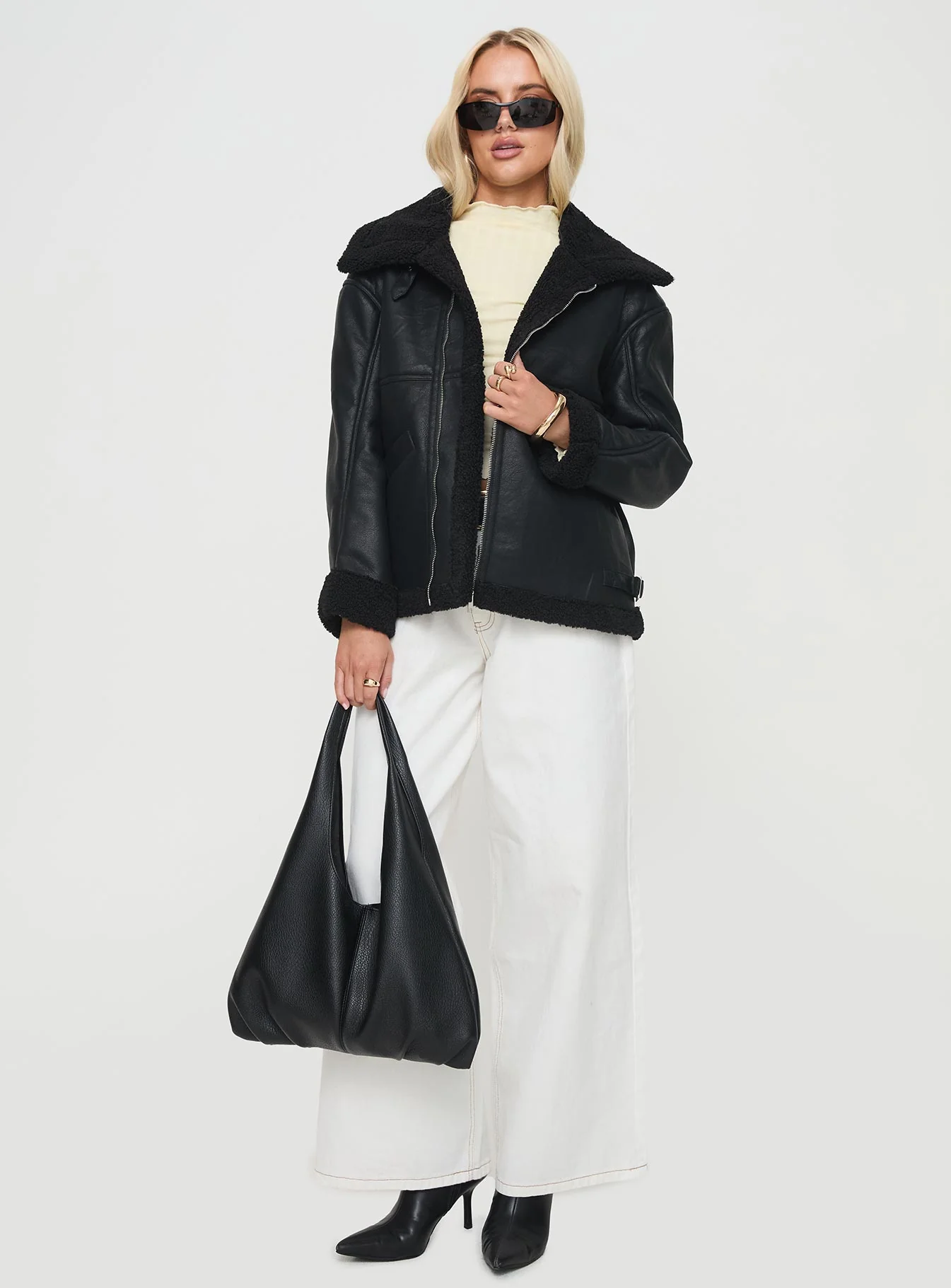 Jadu Shearling Jacket Black - Image 3