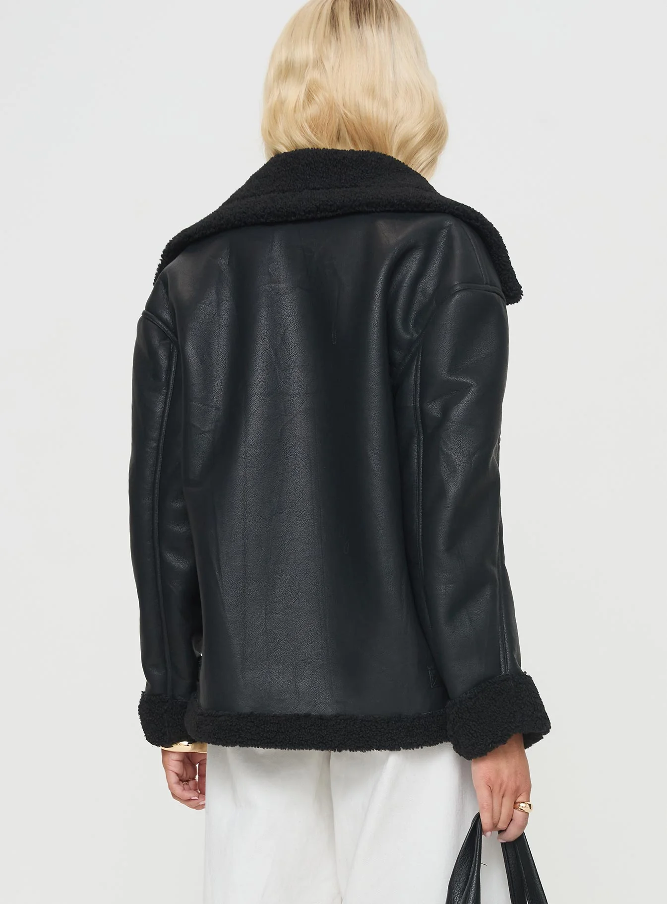 Jadu Shearling Jacket Black - Image 5