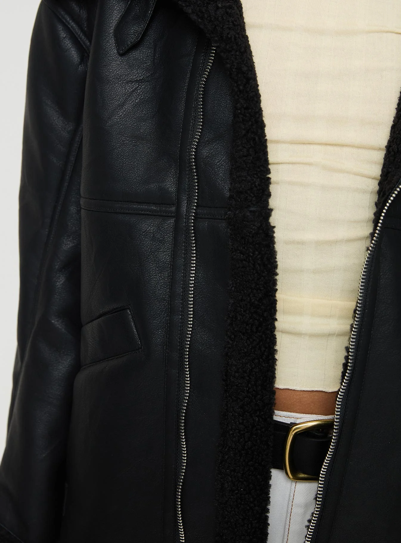 Jadu Shearling Jacket Black - Image 6