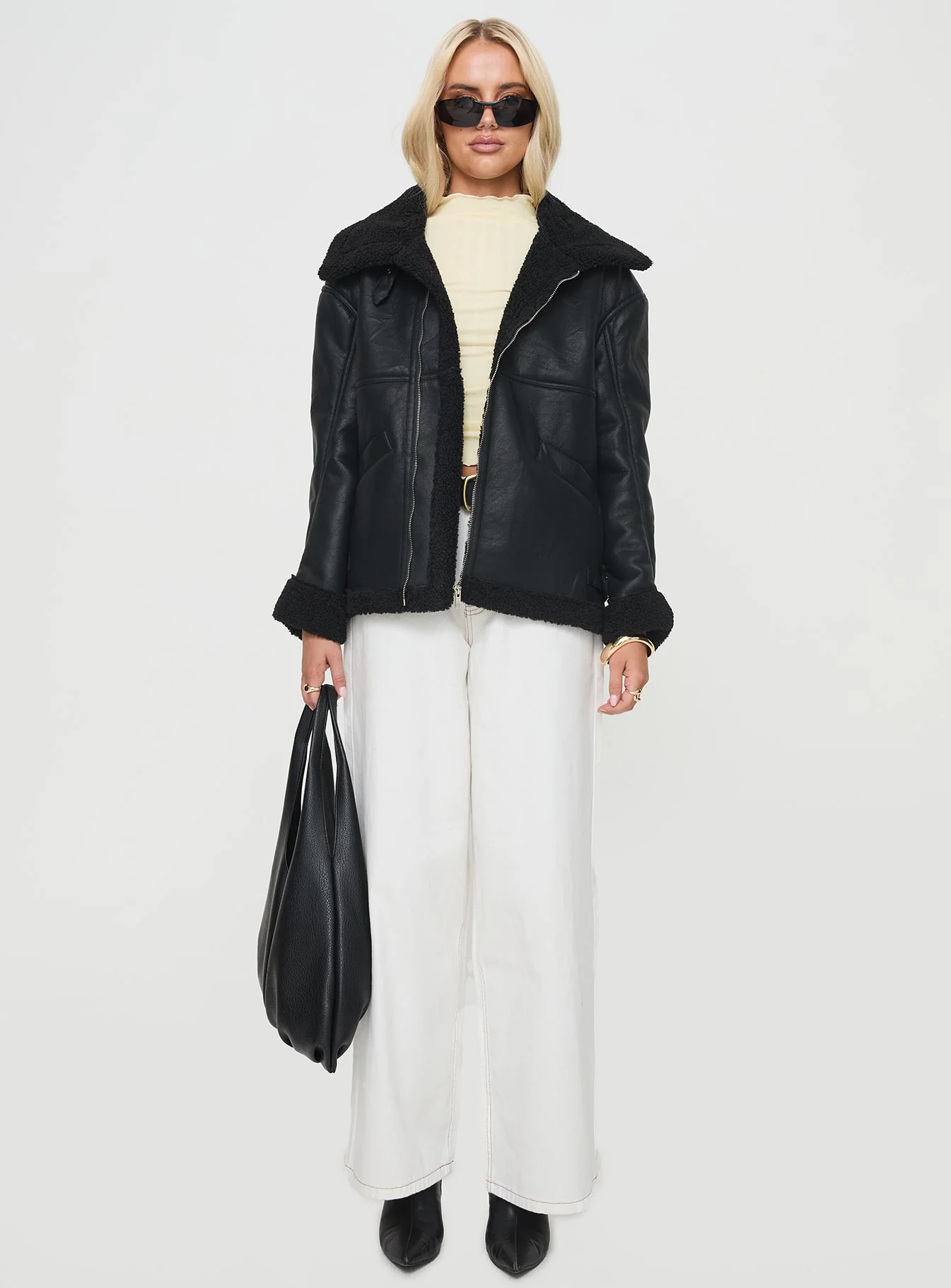Jadu Shearling Jacket Black - Image 7