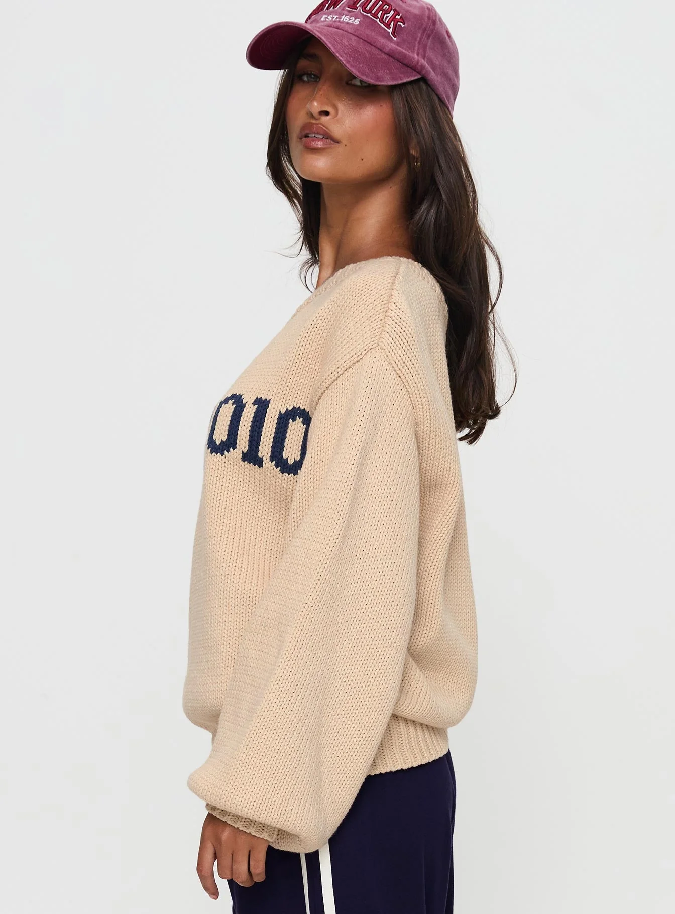Jadynn Off Shoulder Knit Sweater Cream - Image 4