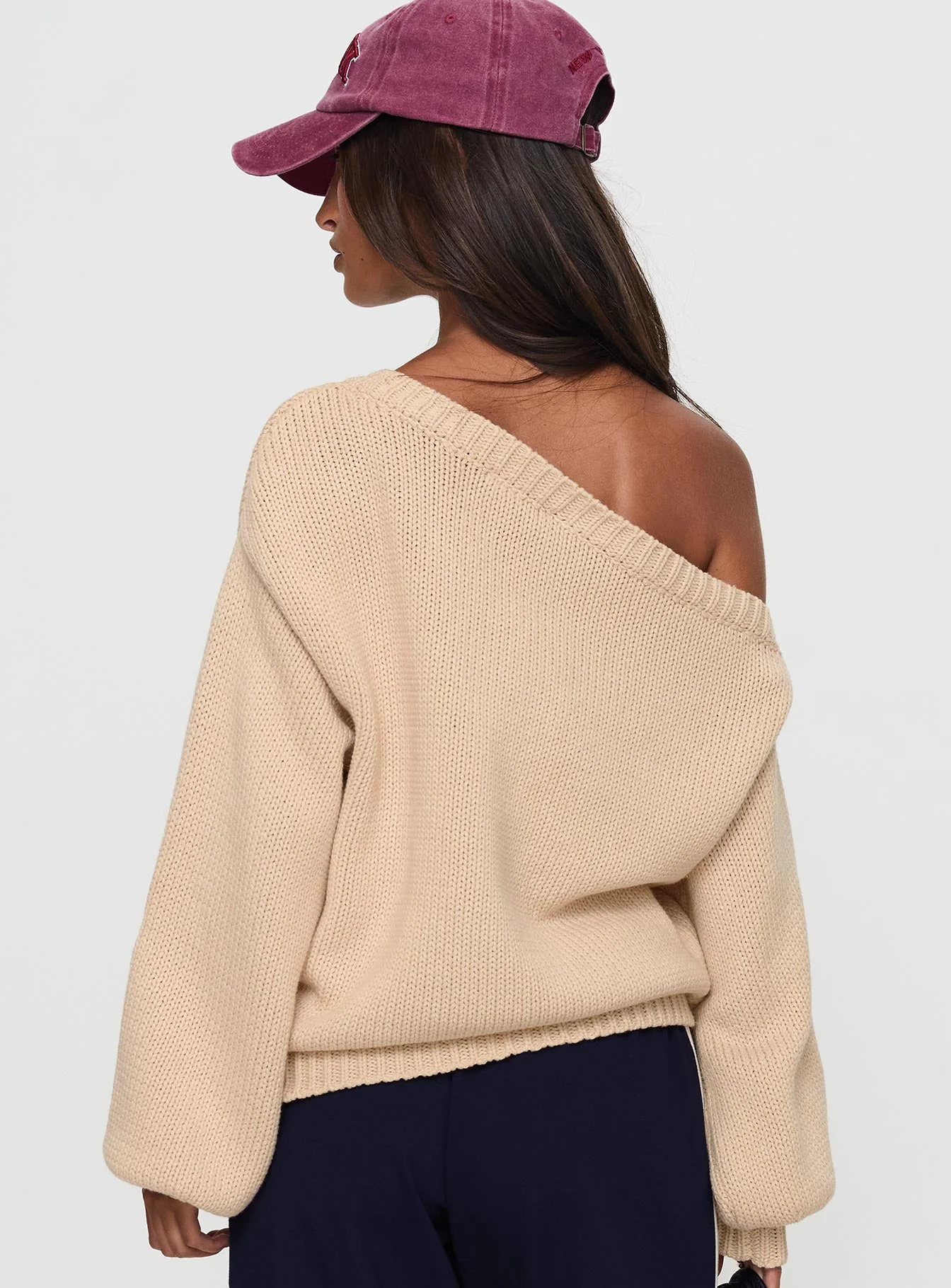 Jadynn Off Shoulder Knit Sweater Cream - Image 5