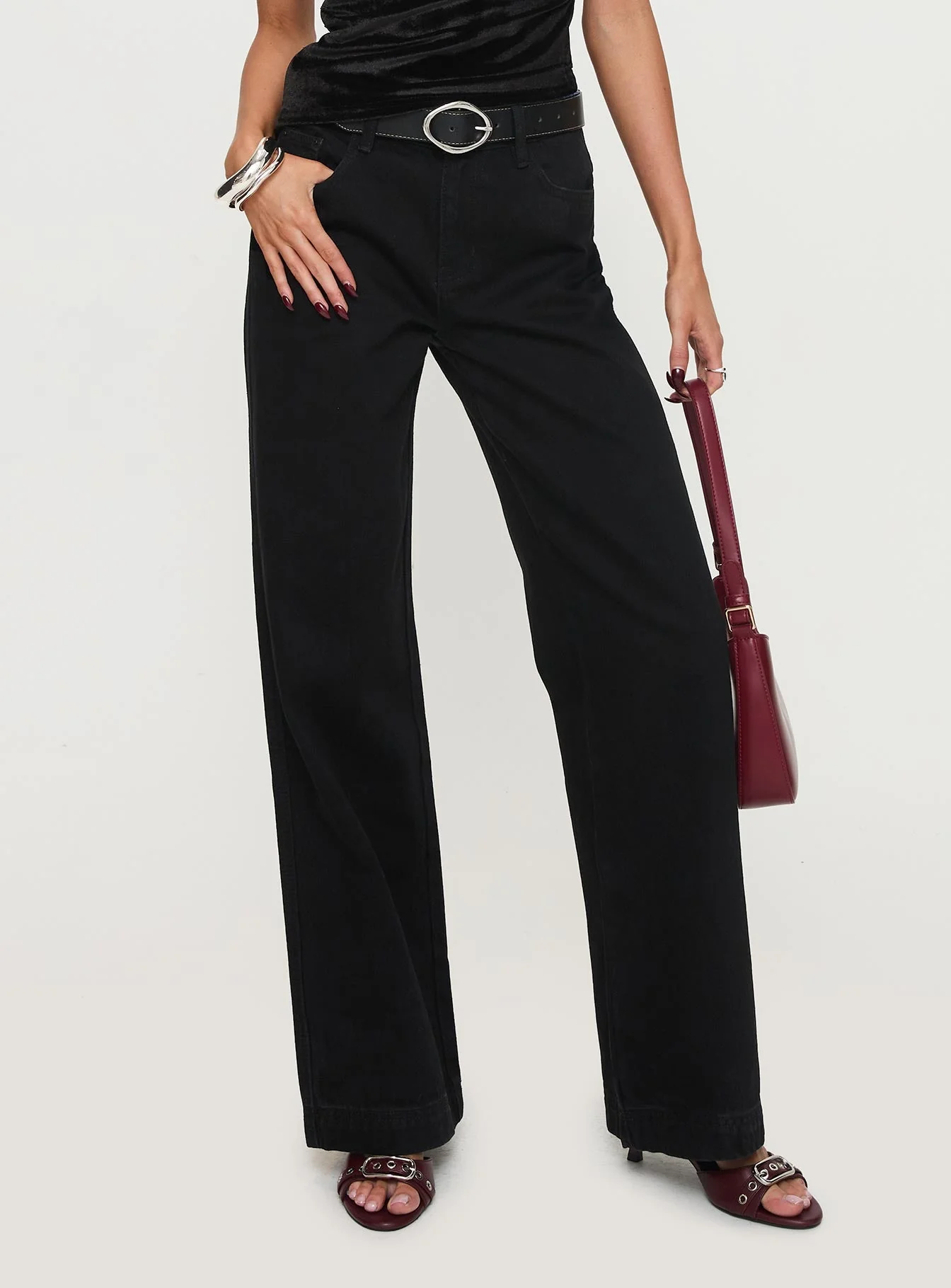 Jankins Low Rise Straight Leg Jeans Black - Image 8