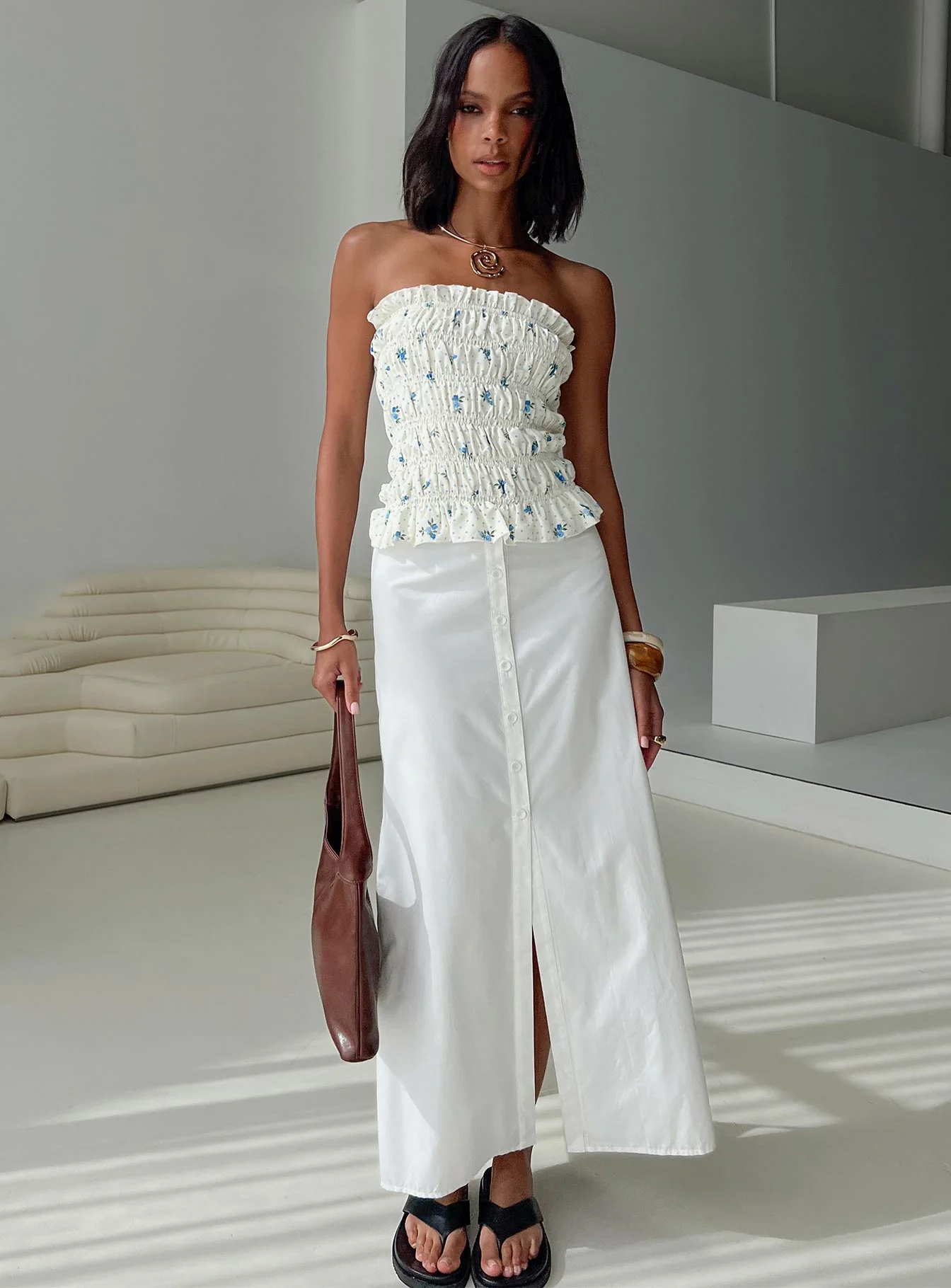 Jasmira Maxi Skirt White - Image 8