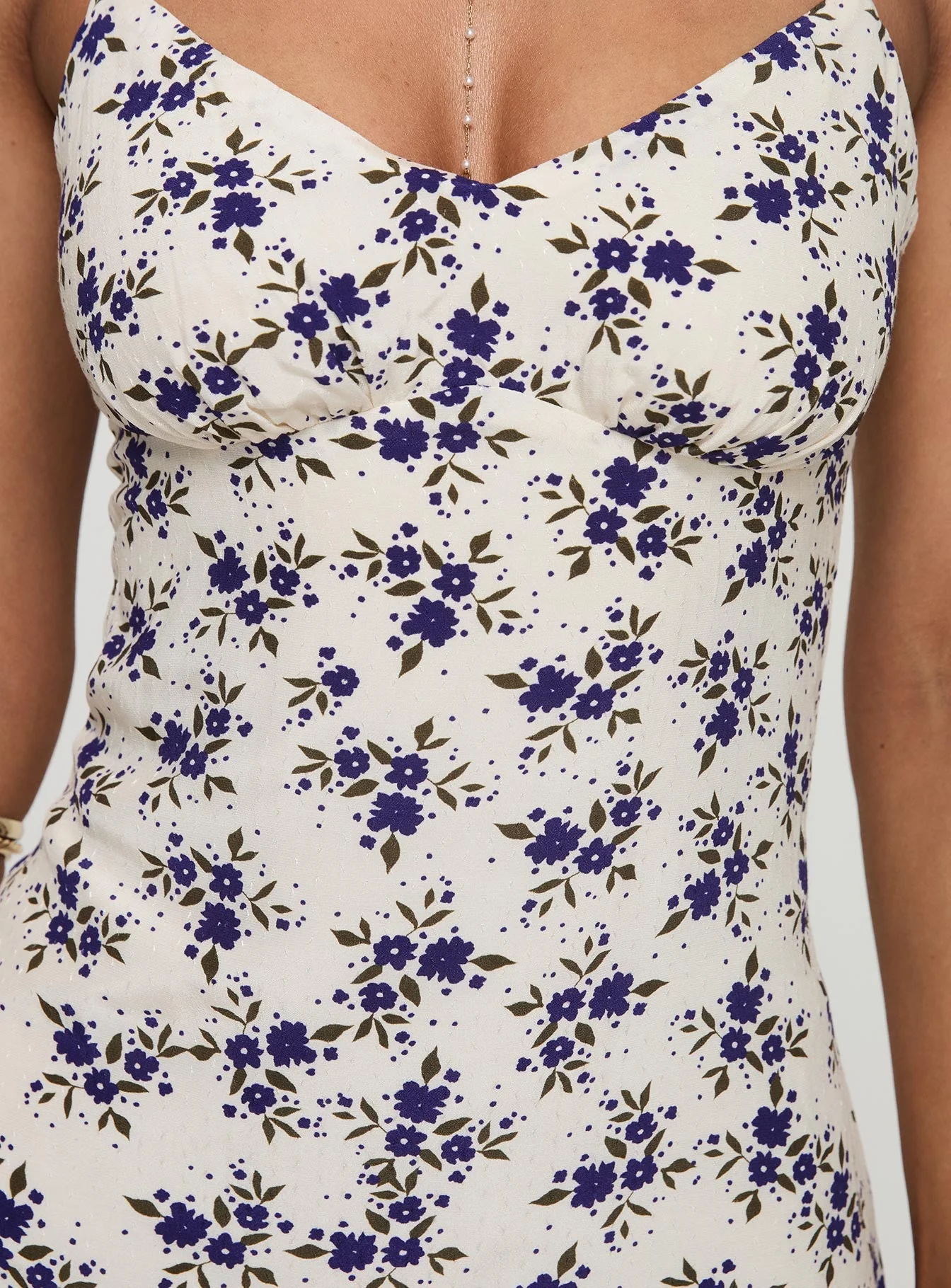 Jaye Mini Dress White / Blue Floral - Image 6