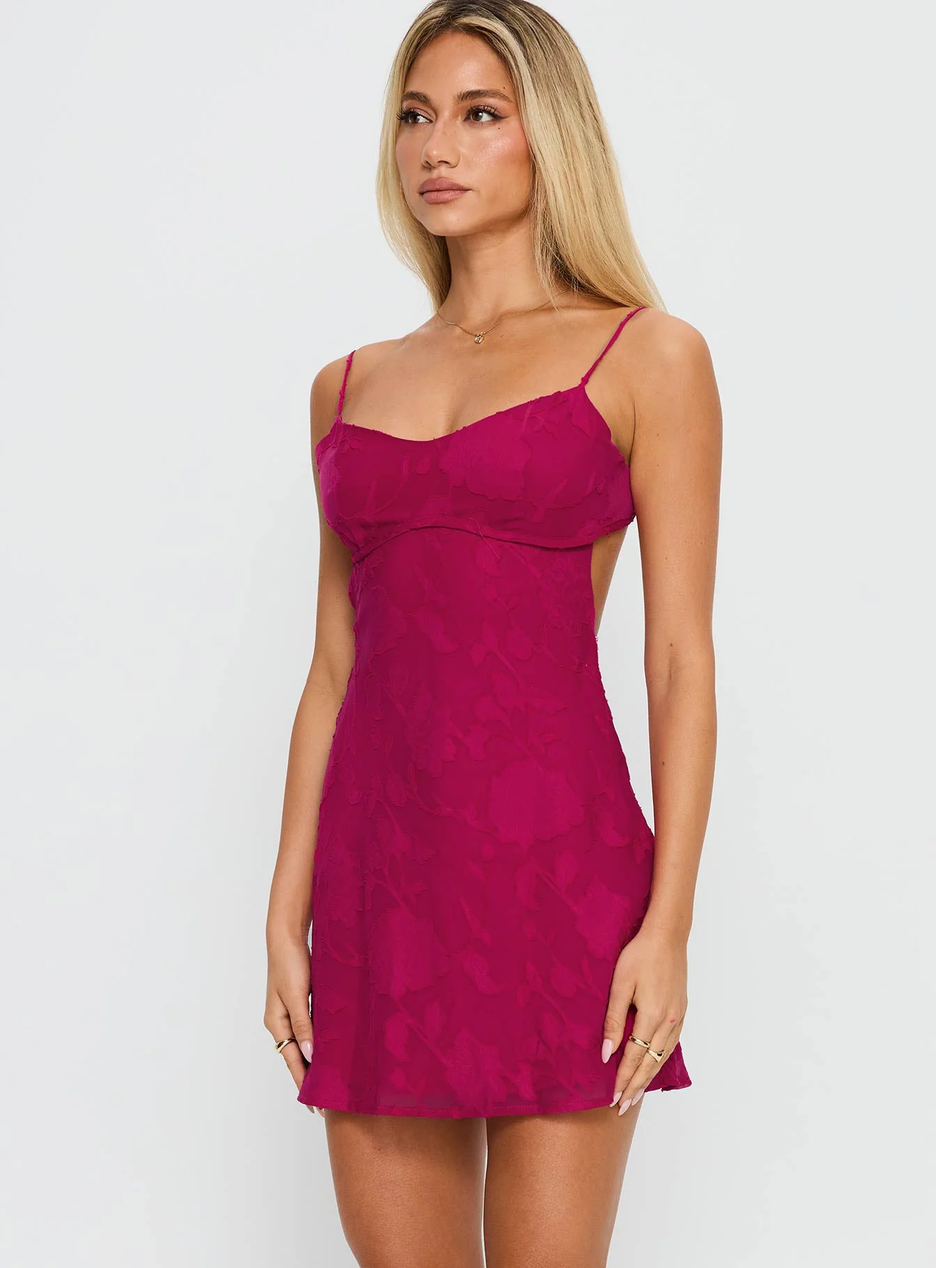 Clemence Mini Dress Hot Pink - Image 3