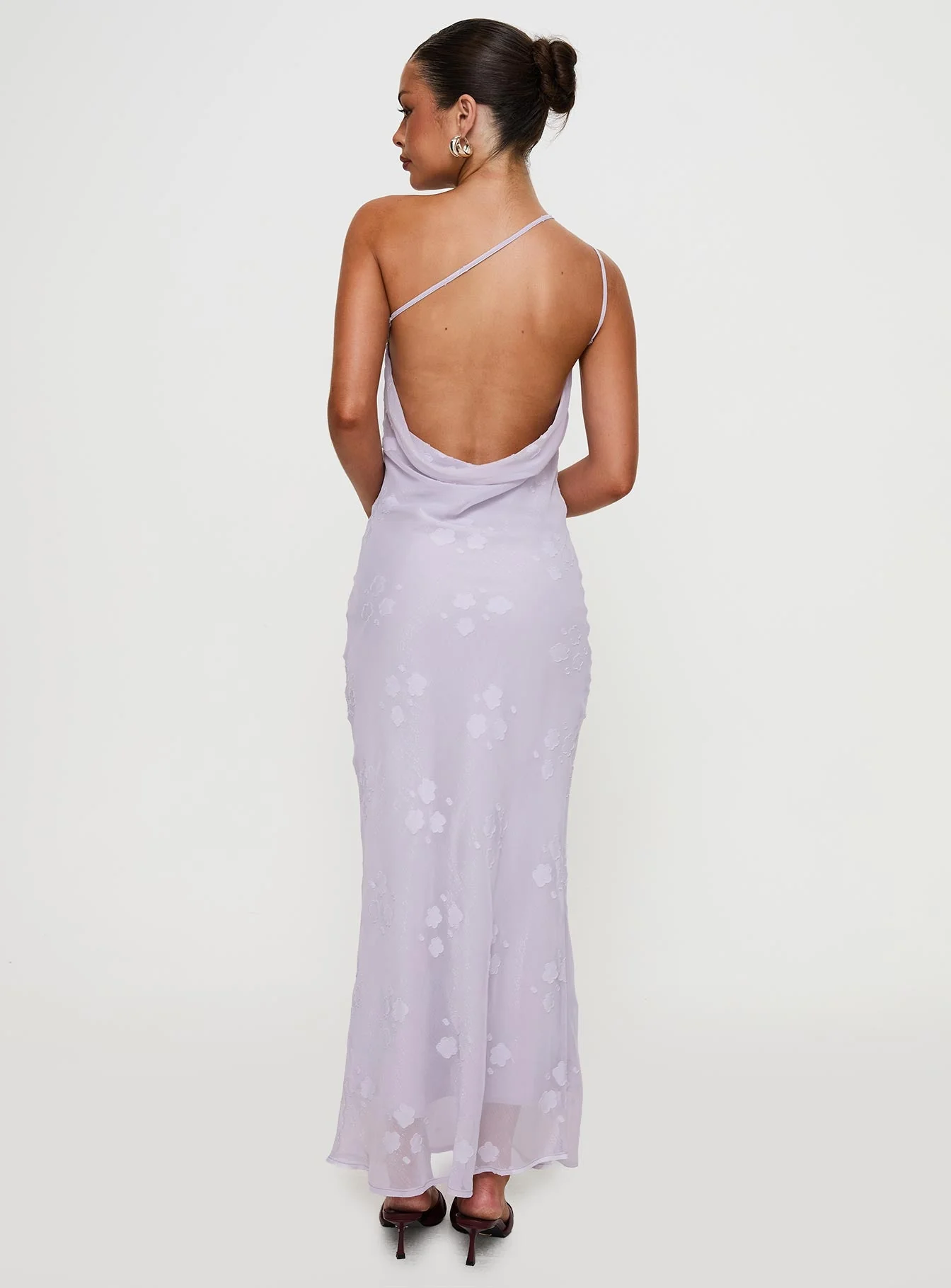 Jazmira One Shoulder Maxi Dress Lilac - Image 5