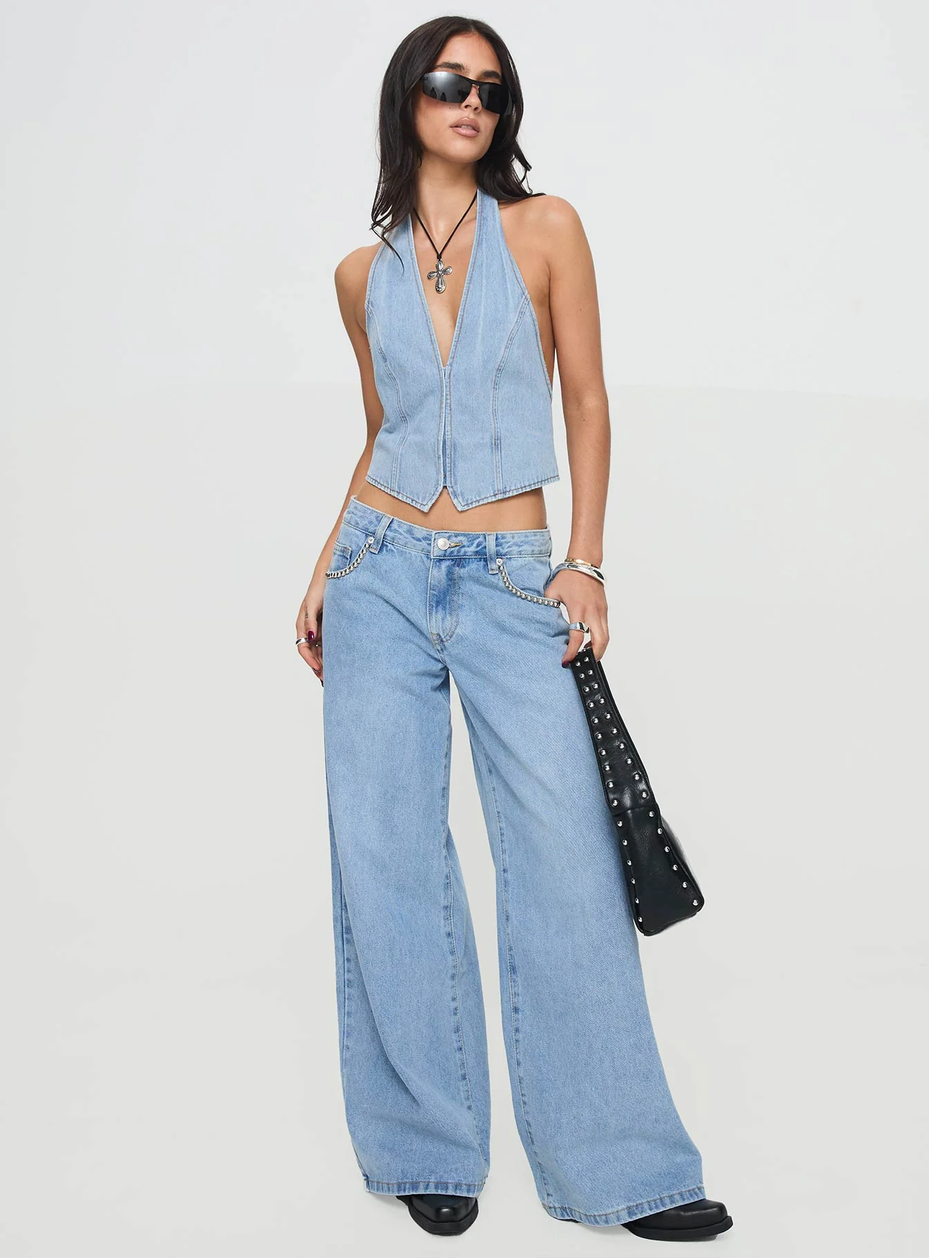 Je Suis Halter Top Light Wash - Image 3