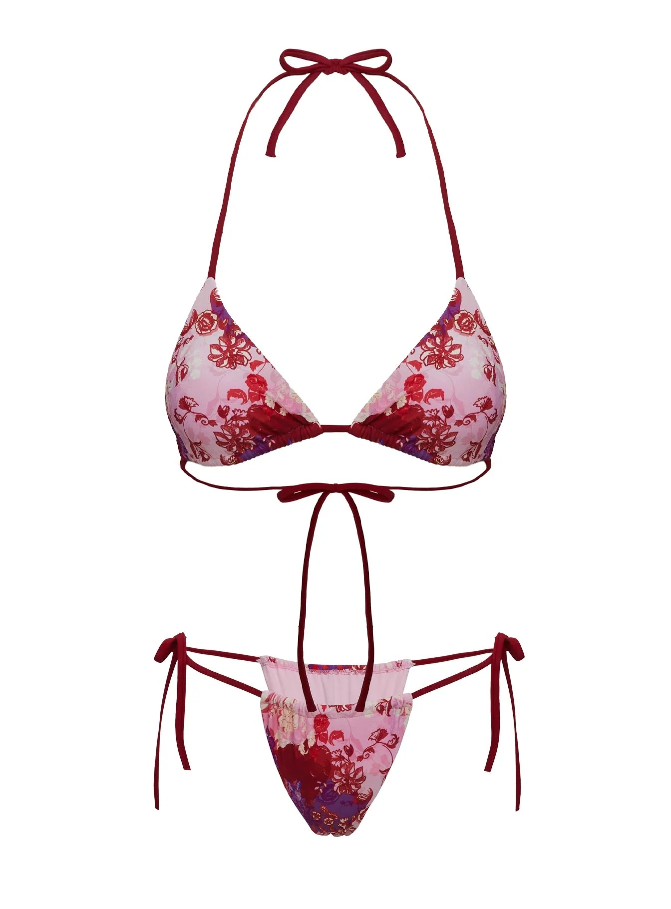 Jenner Tie Side Ruched Bikini Bottom Dusty Rose - Image 5
