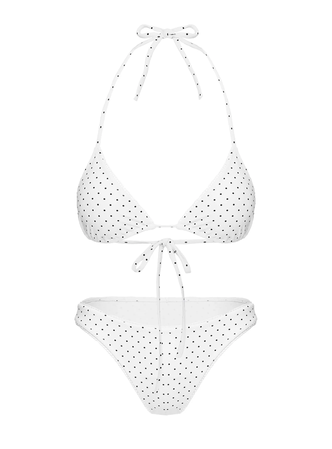 Jenner Triangle Bikini Top White / Black - Image 5