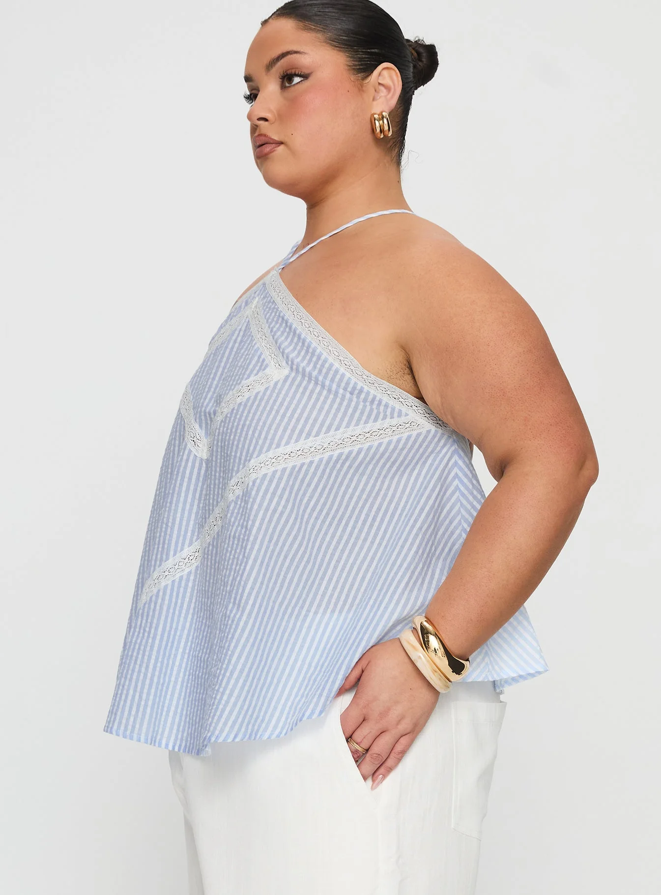 Jezabele Halter Top Blue Stripe Curve - Image 4