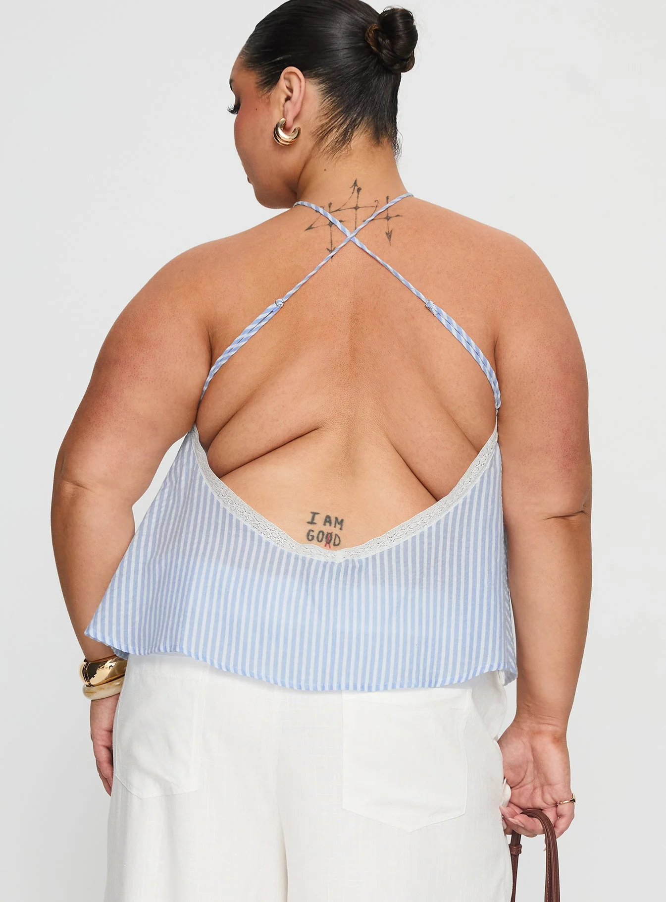 Jezabele Halter Top Blue Stripe Curve - Image 5