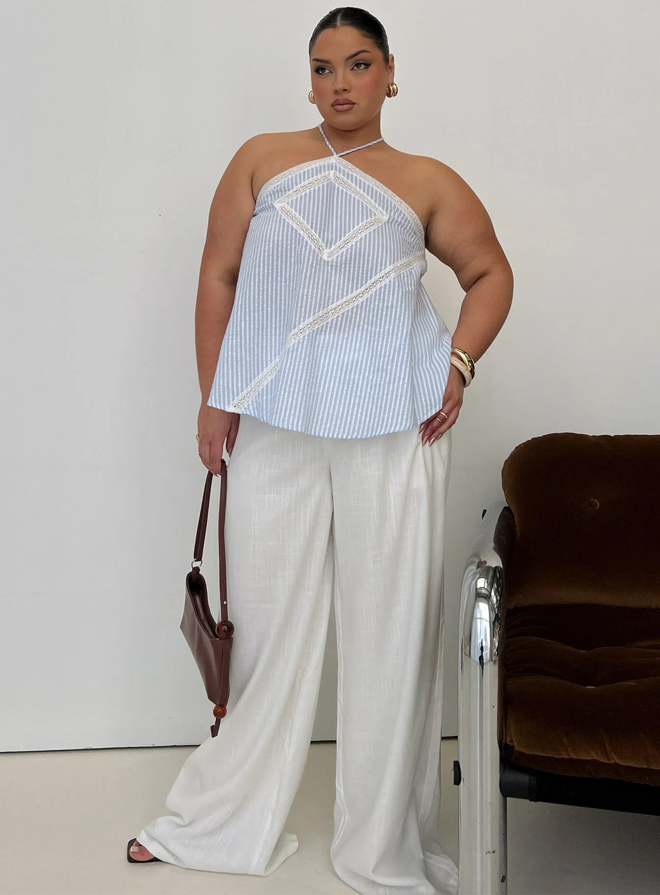 Jezabele Halter Top Blue Stripe Curve - Image 8