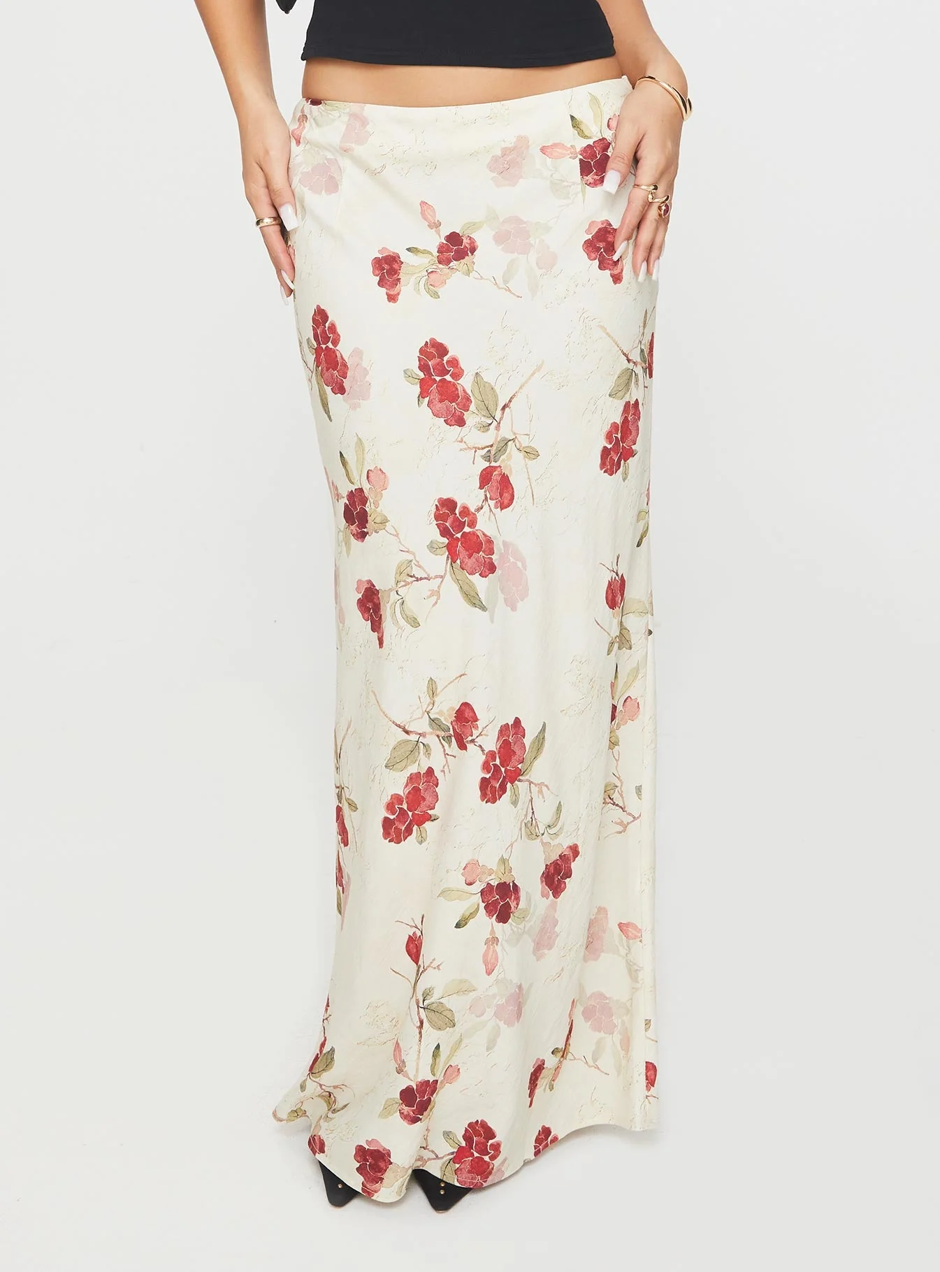 Jodie Maxi Skirt Cream / Floral - Image 2