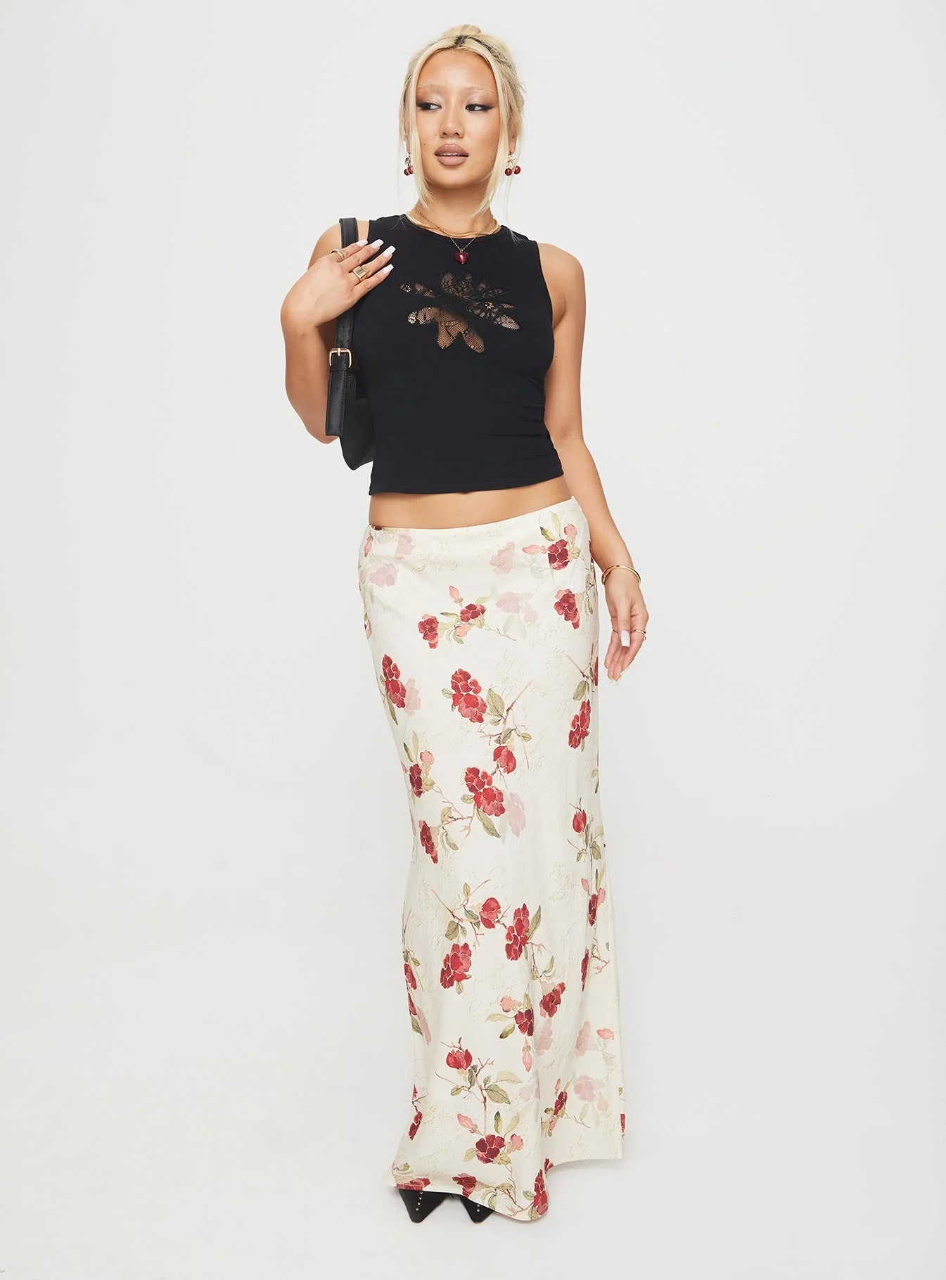 Jodie Maxi Skirt Cream / Floral - Image 3
