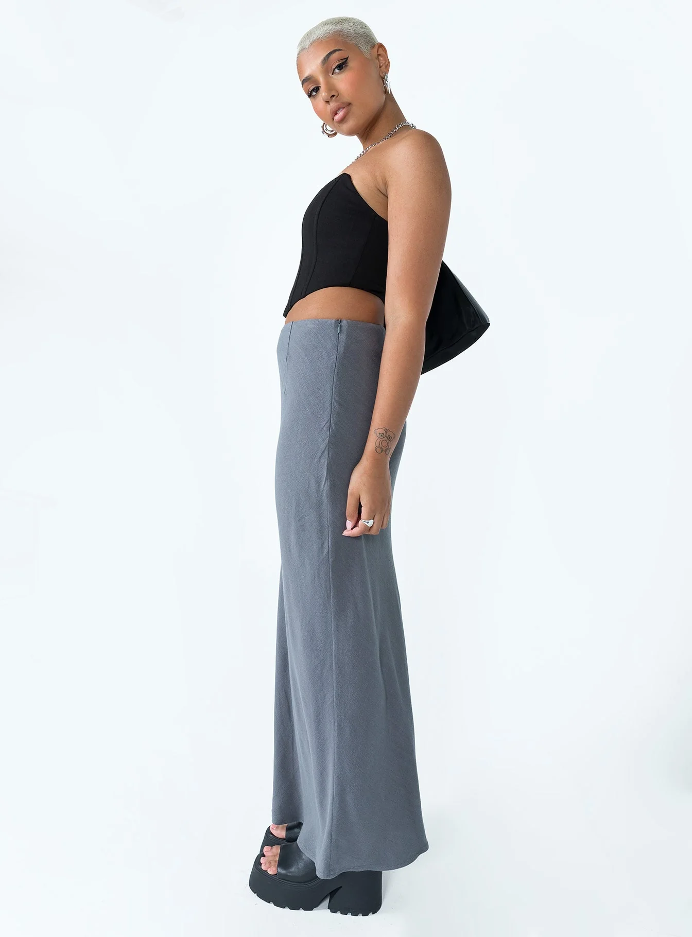 Jodie Maxi Skirt Grey - Image 3